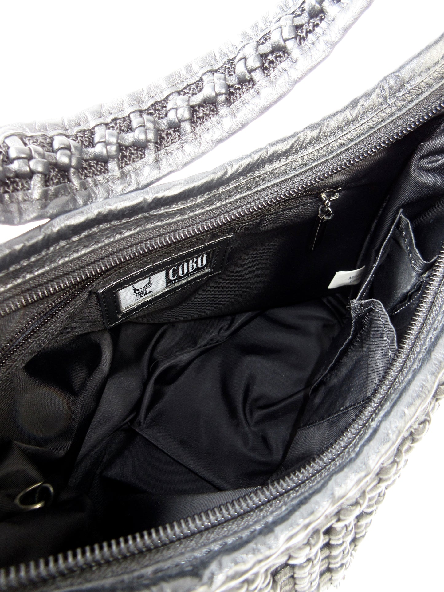 crochet leather sholder bag