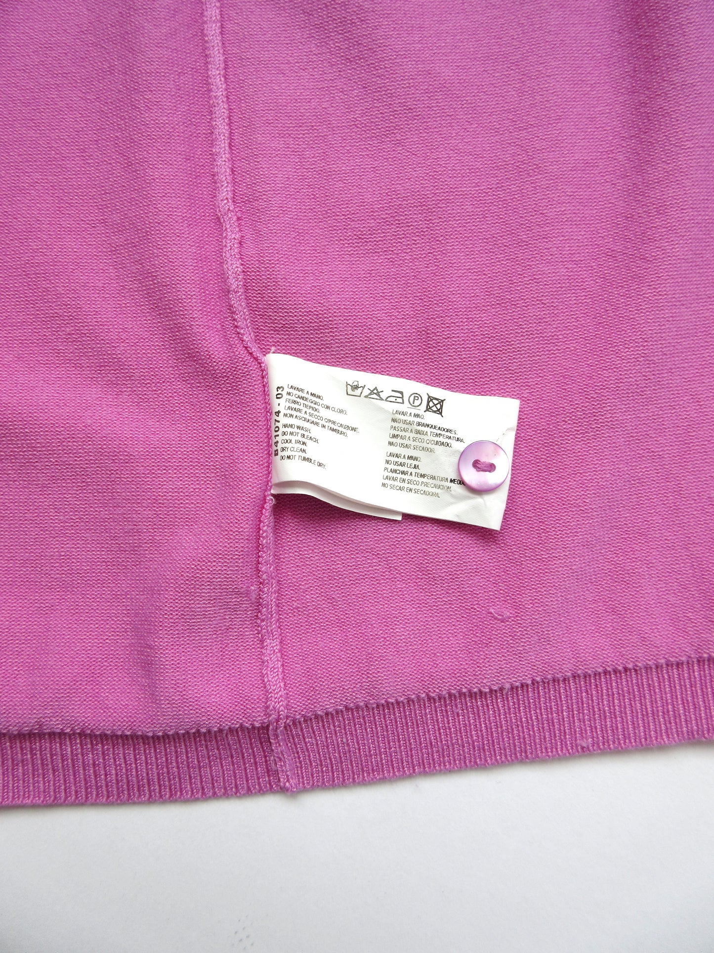 EMPORIO ARMANI pink polo silk knit