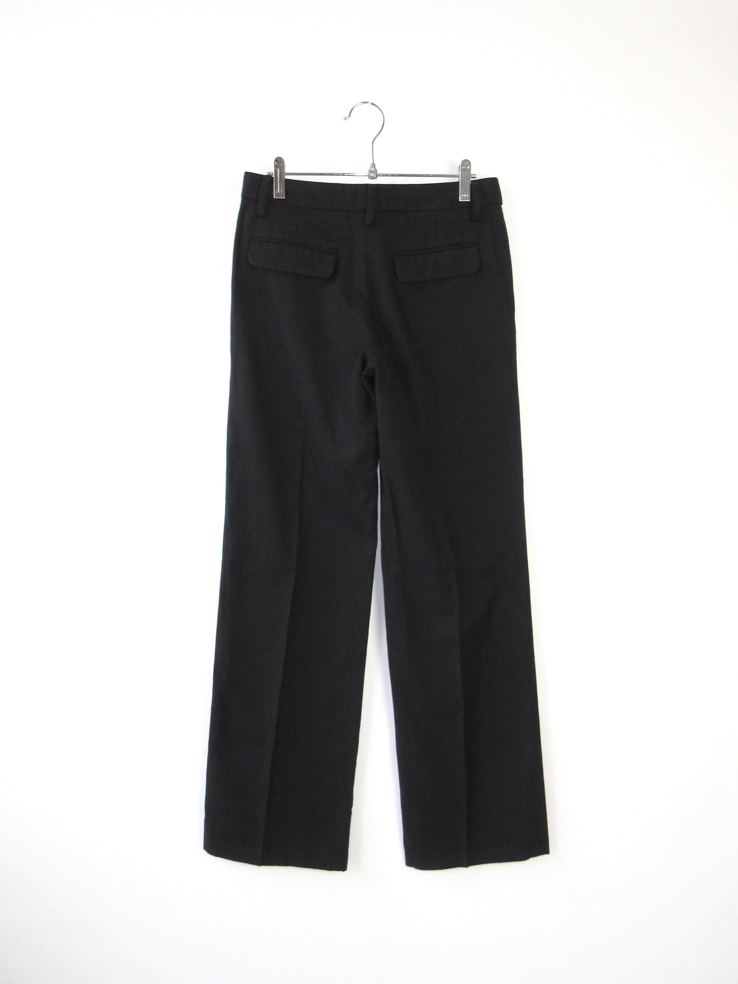 black linen straight slacks