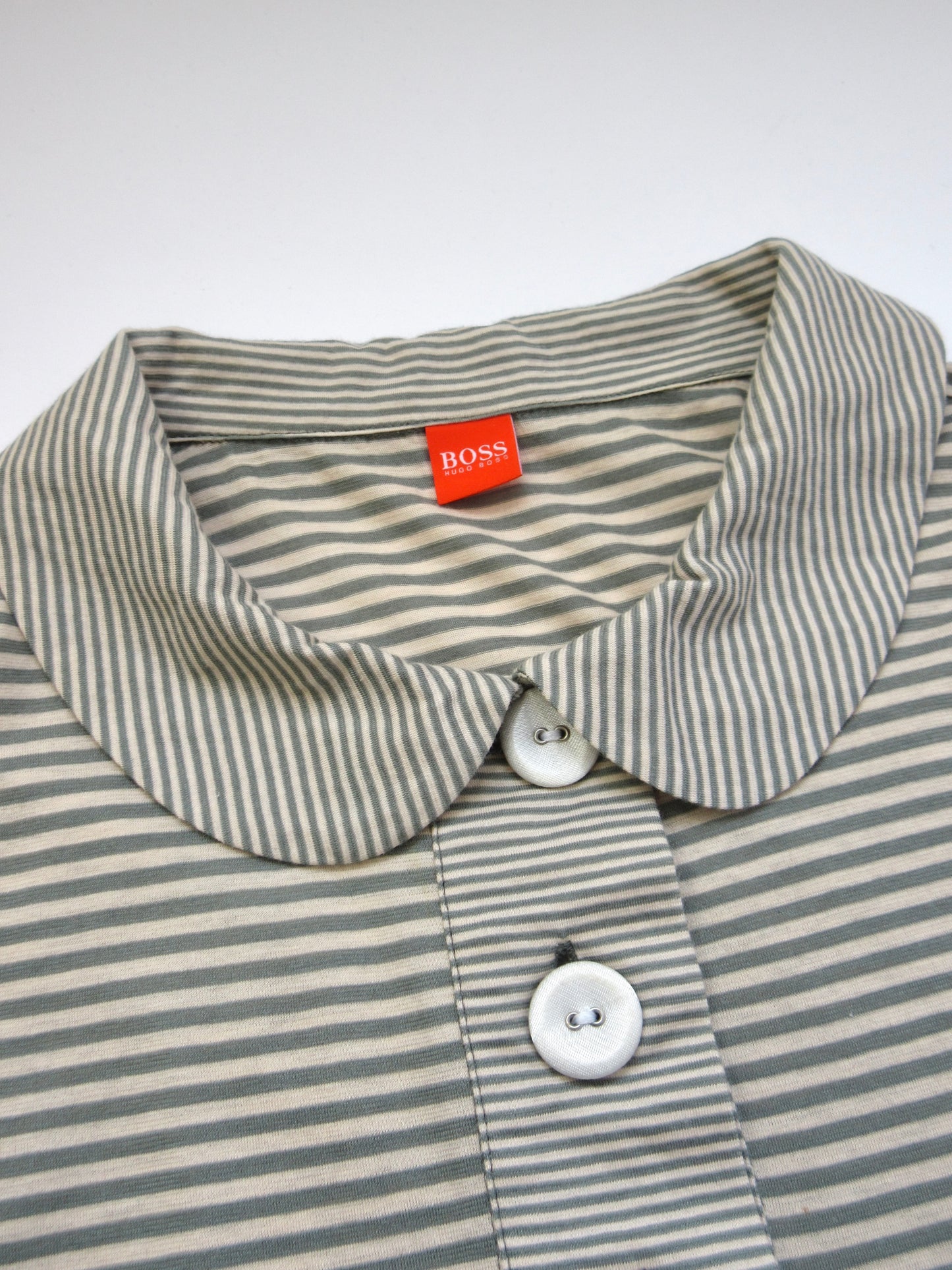HUGO BOSS stripe round collar polo shirt