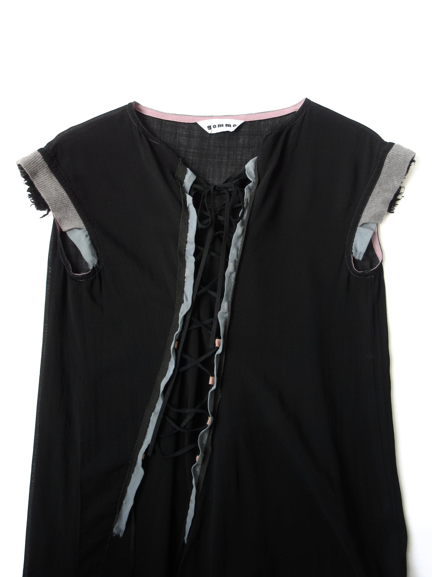 gomme asymmetry lace up dress