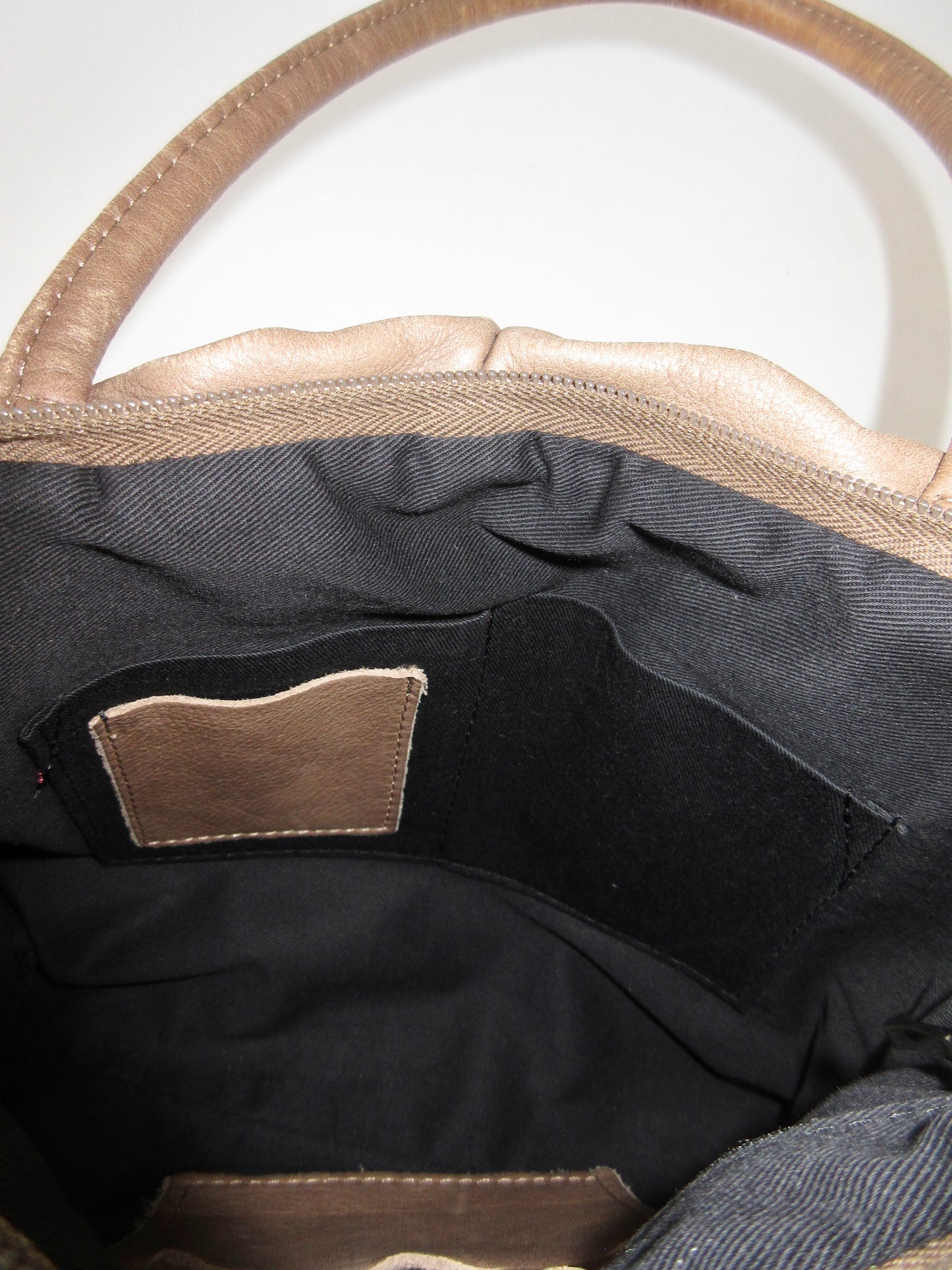 tucked leather shoulder bag