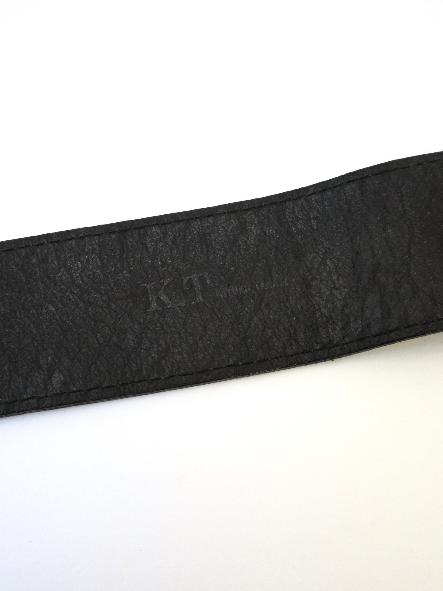 K.T black leather belt with waist pouch