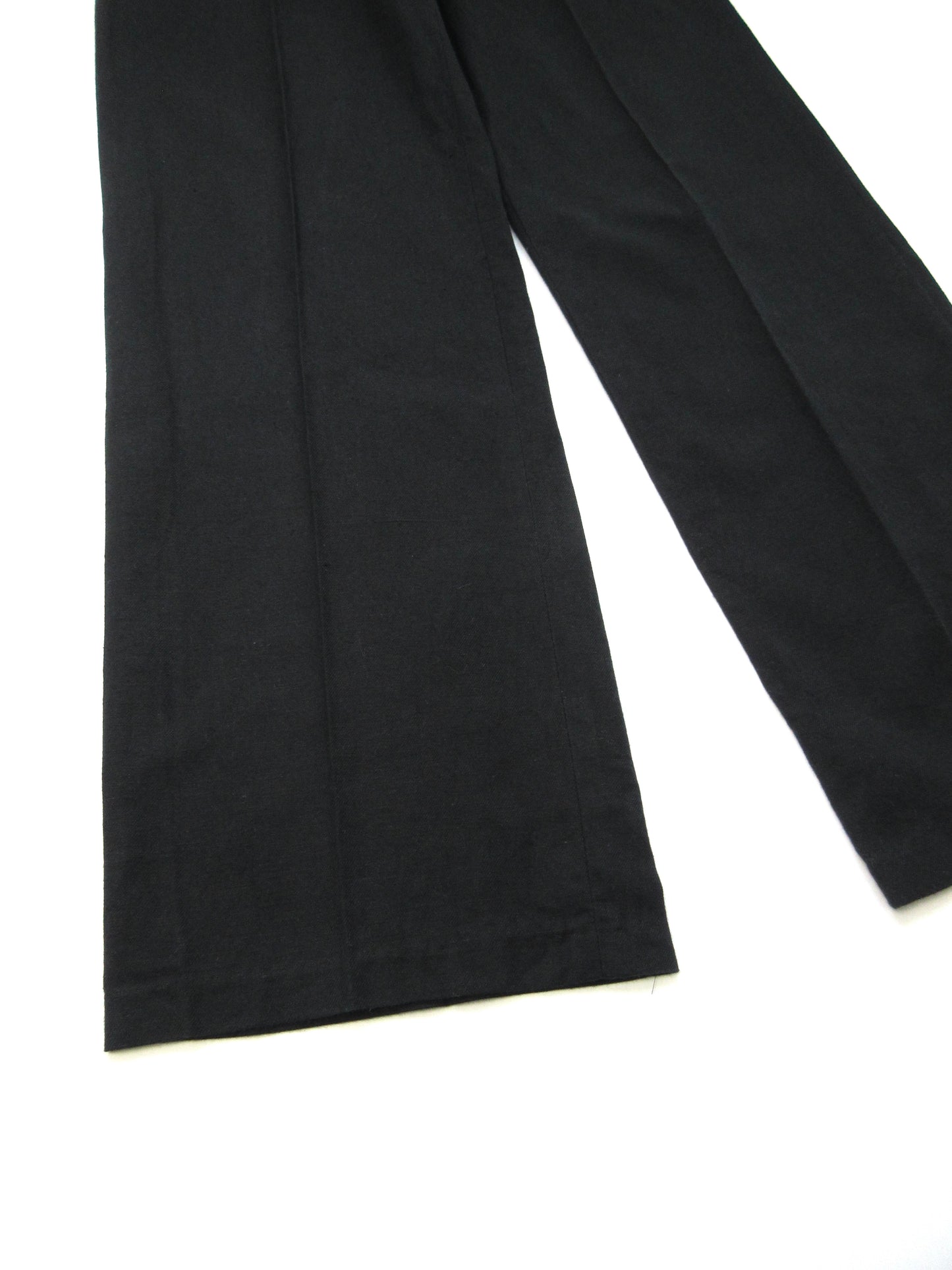 black linen straight slacks