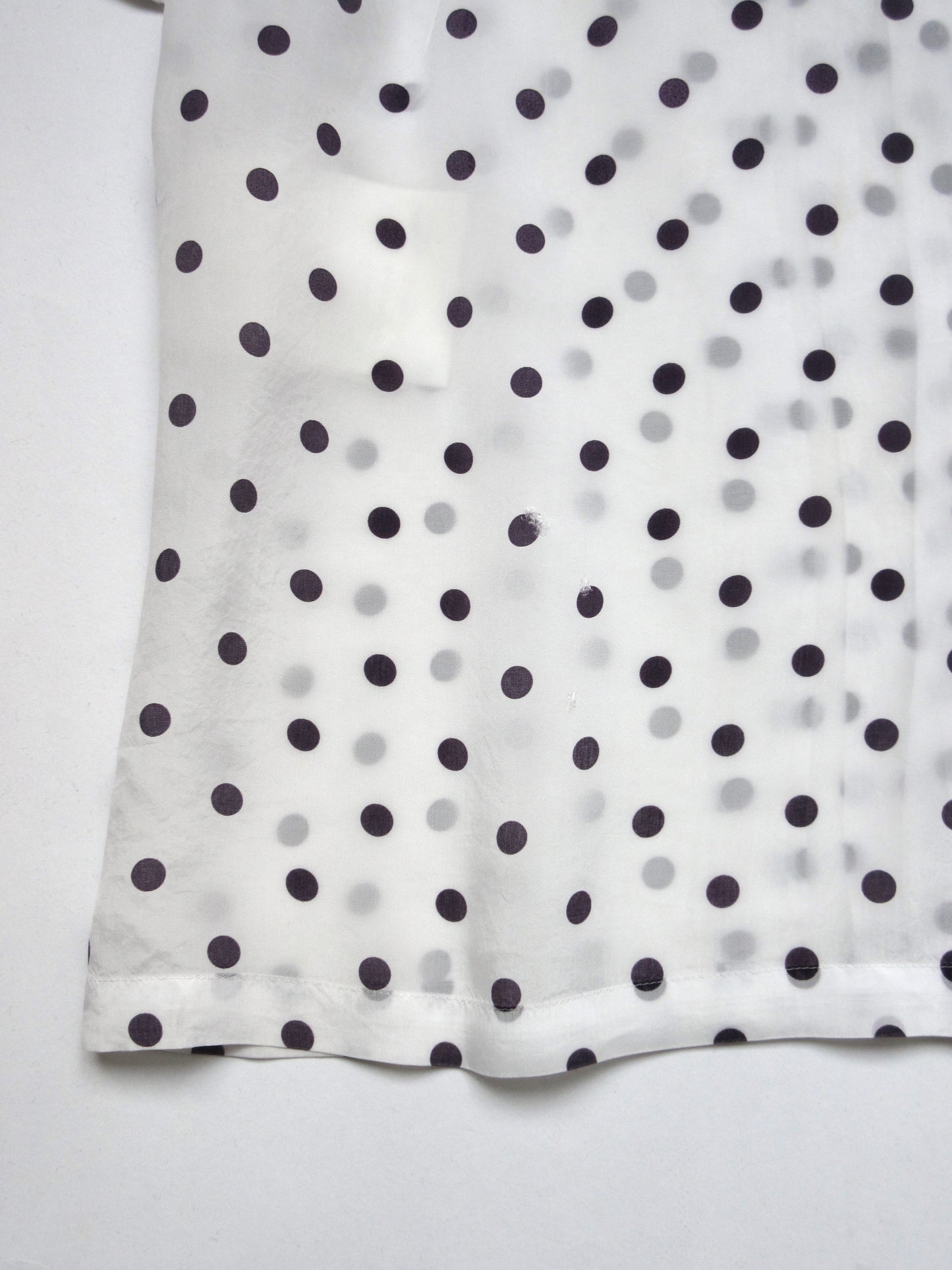 robe de chambre polka dots sheer blouse