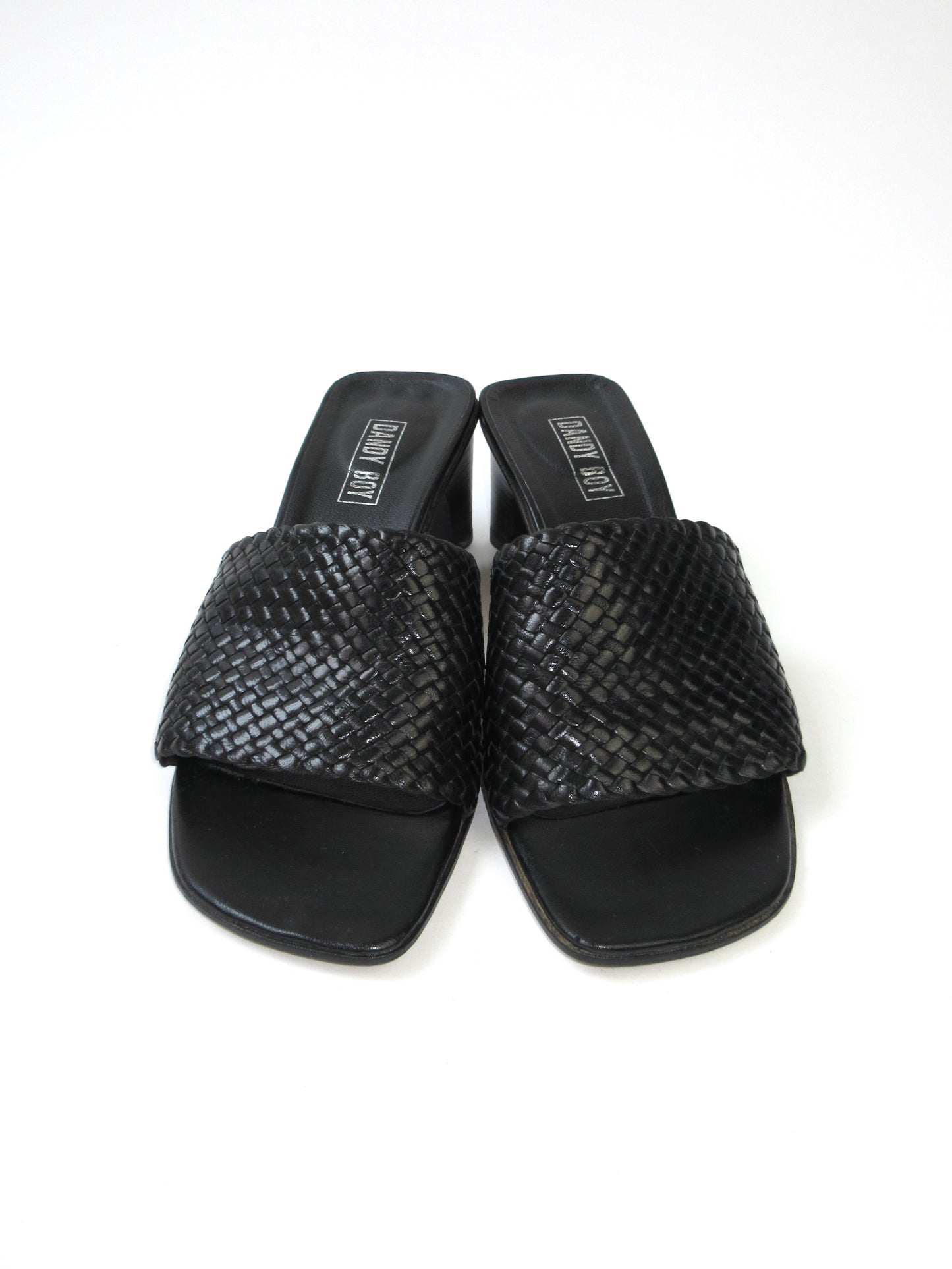 vintage woven leather mule