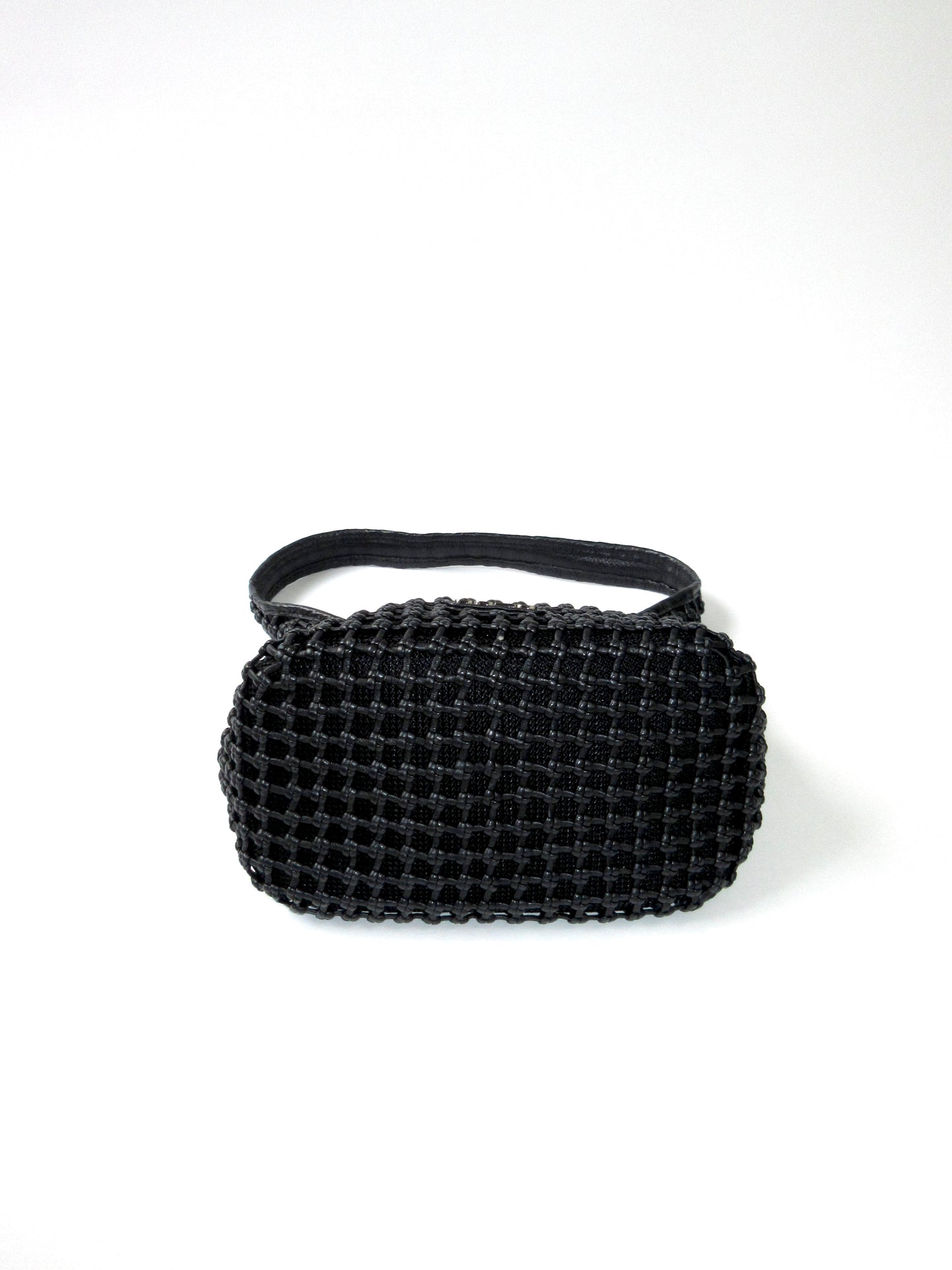 crochet leather sholder bag