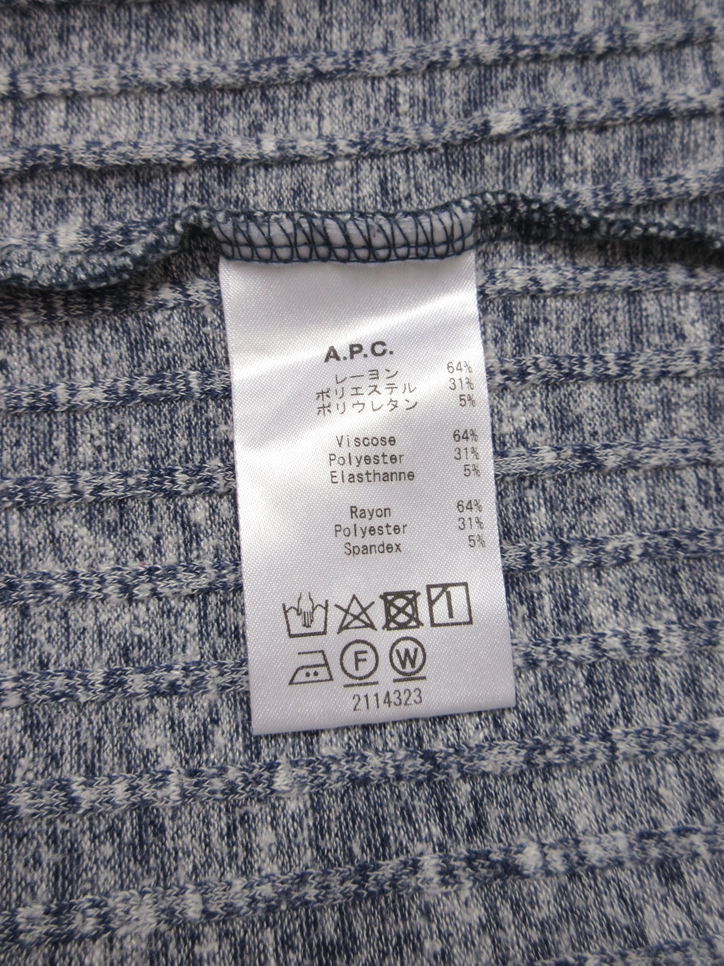 【used】A.P.C. blue mix color long sleeve