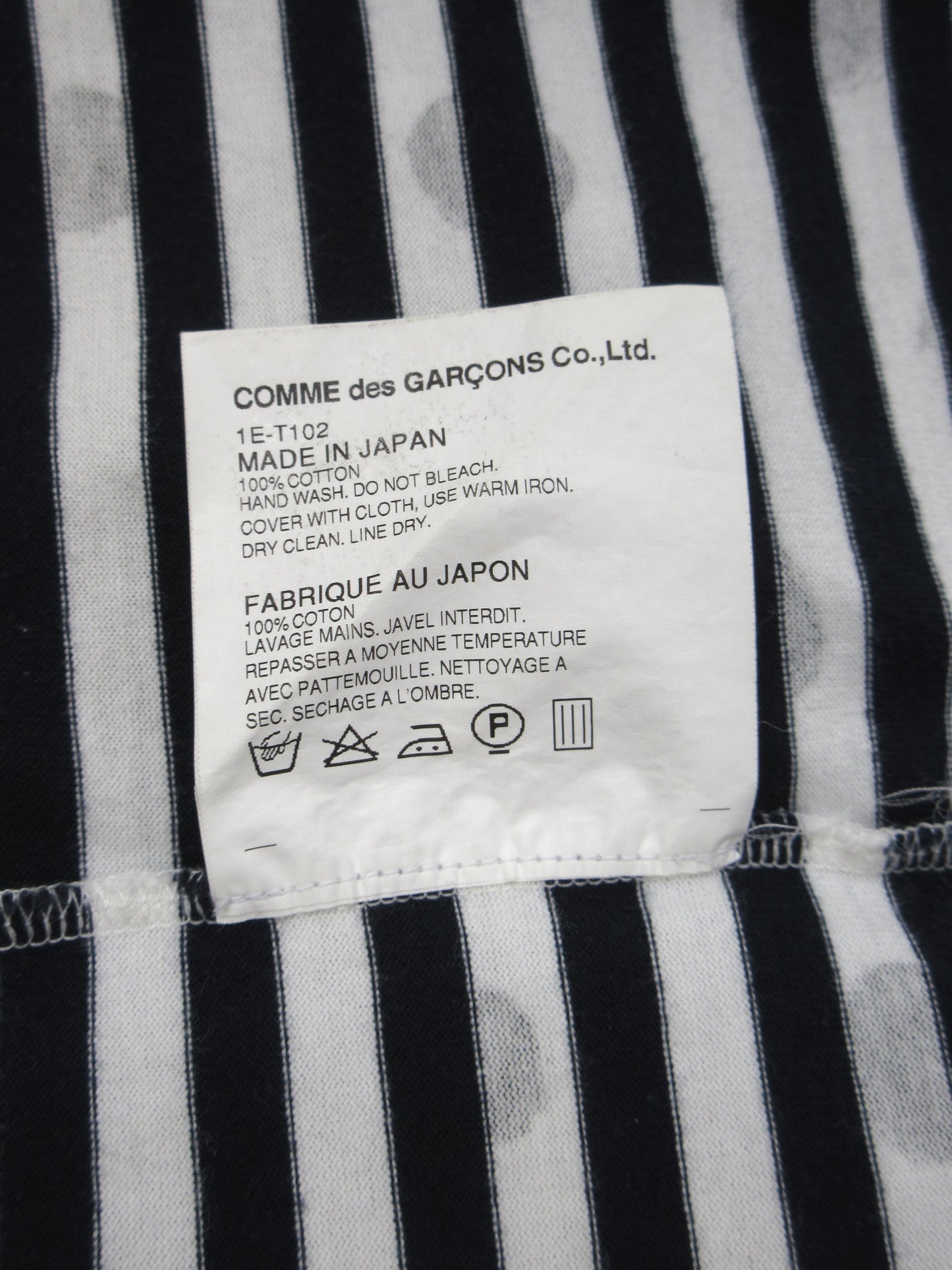 BLACK COMME des GARÇONS dot×stripe long sleeve top