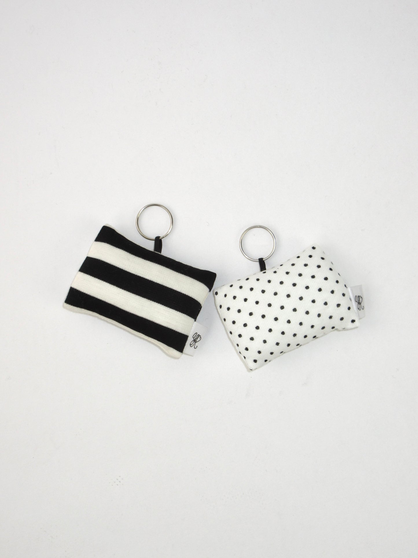 square polka dots keyring