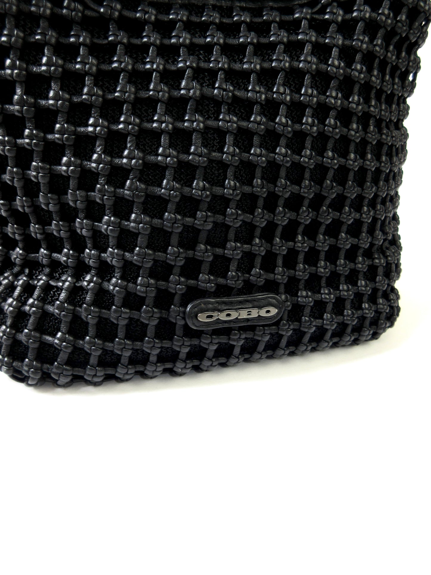crochet leather sholder bag