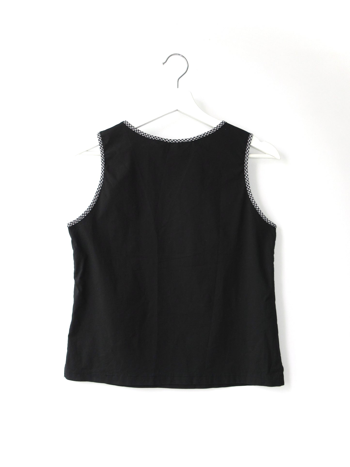 plaid piping sleeveless top