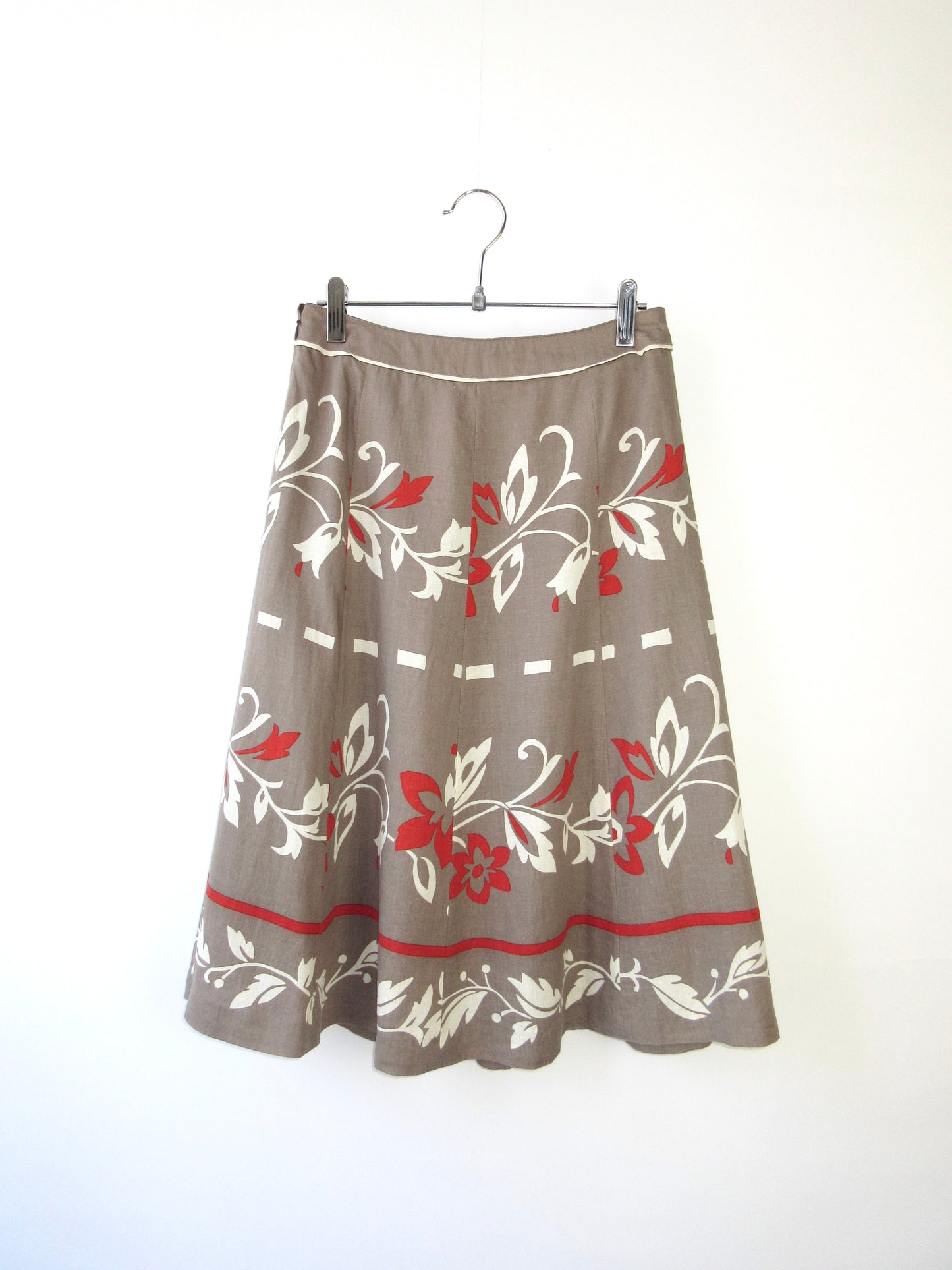 flower pattern flare skirt