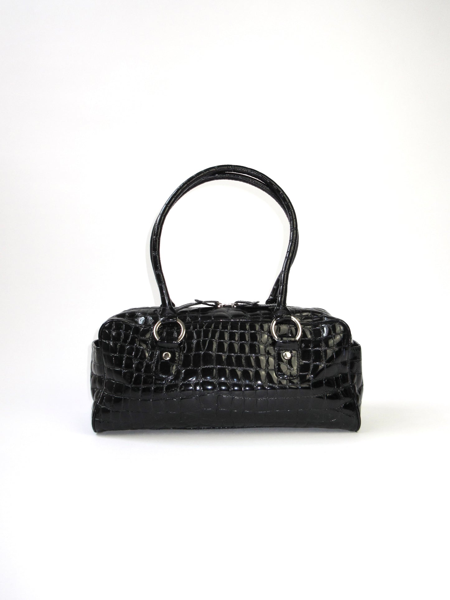 embossed enamel sholder bag