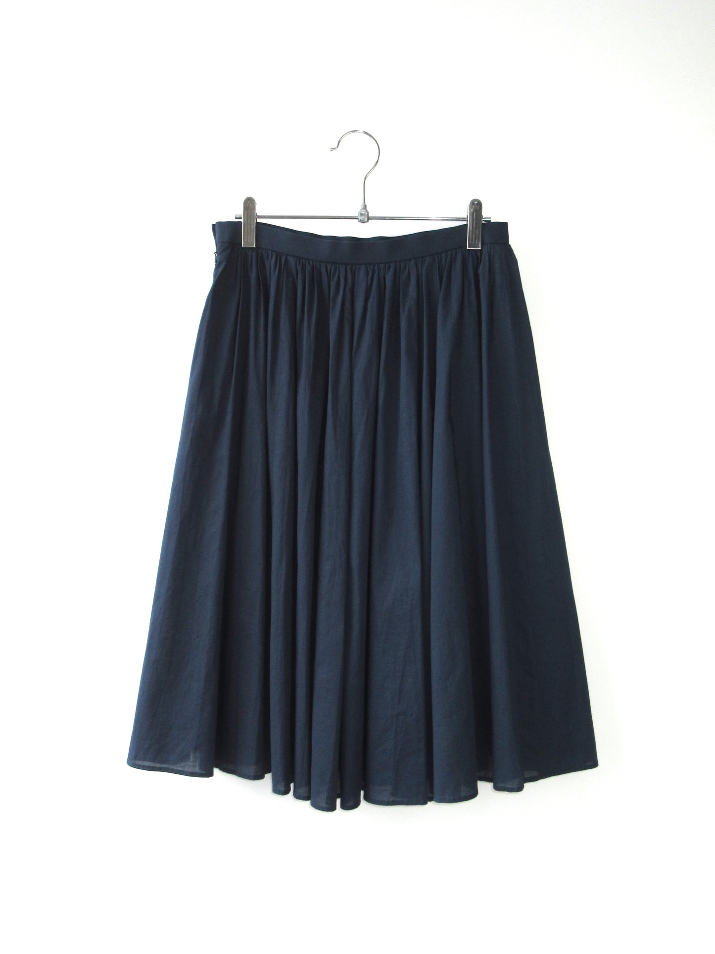 navy flare skirt