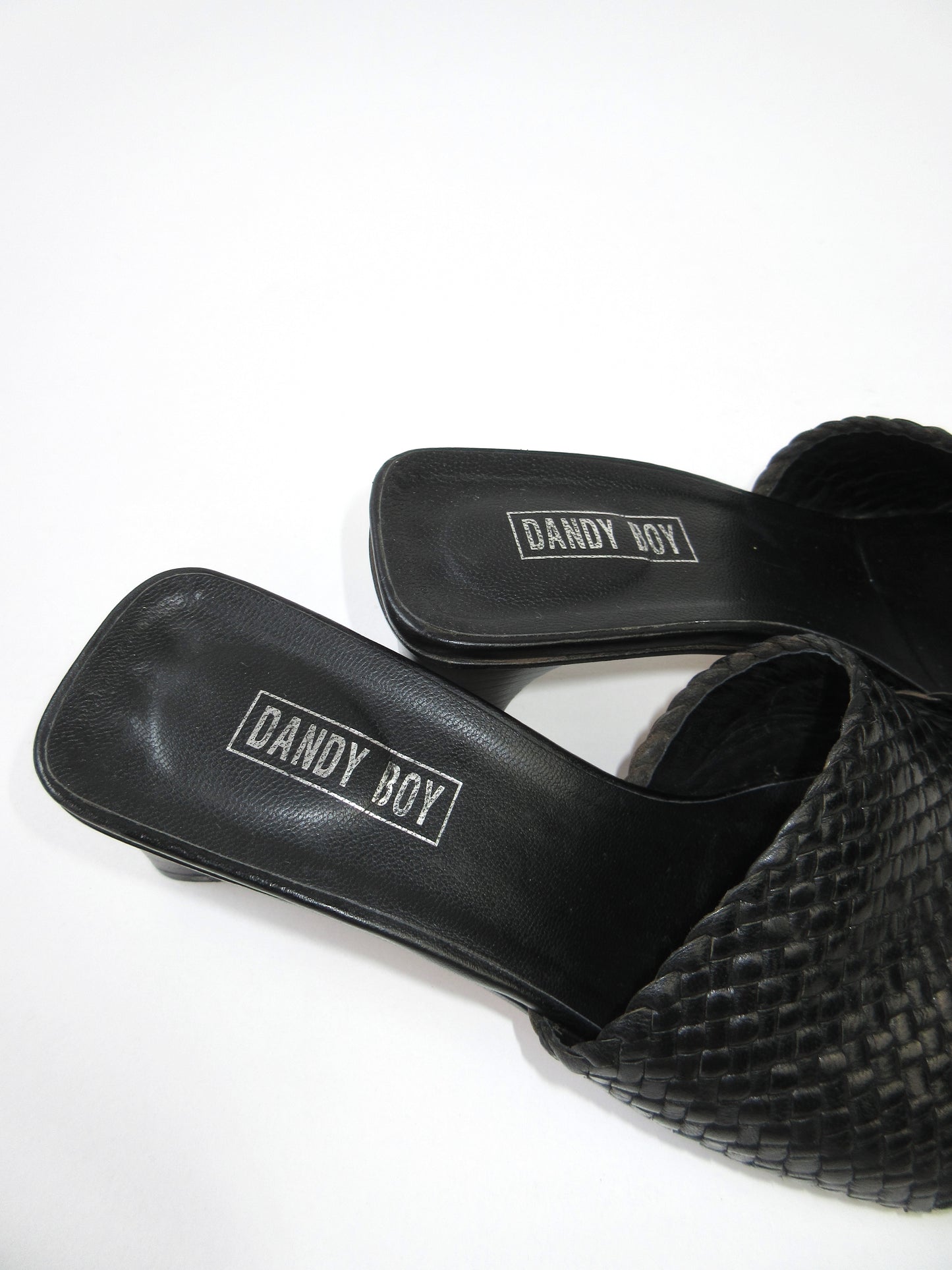 vintage woven leather mule