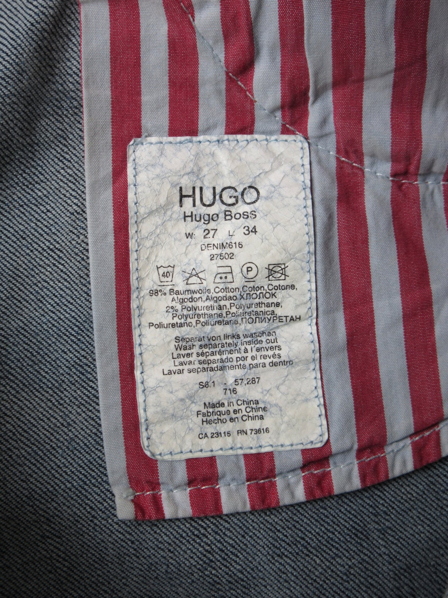 HUGO BOSS low-rise denim pants