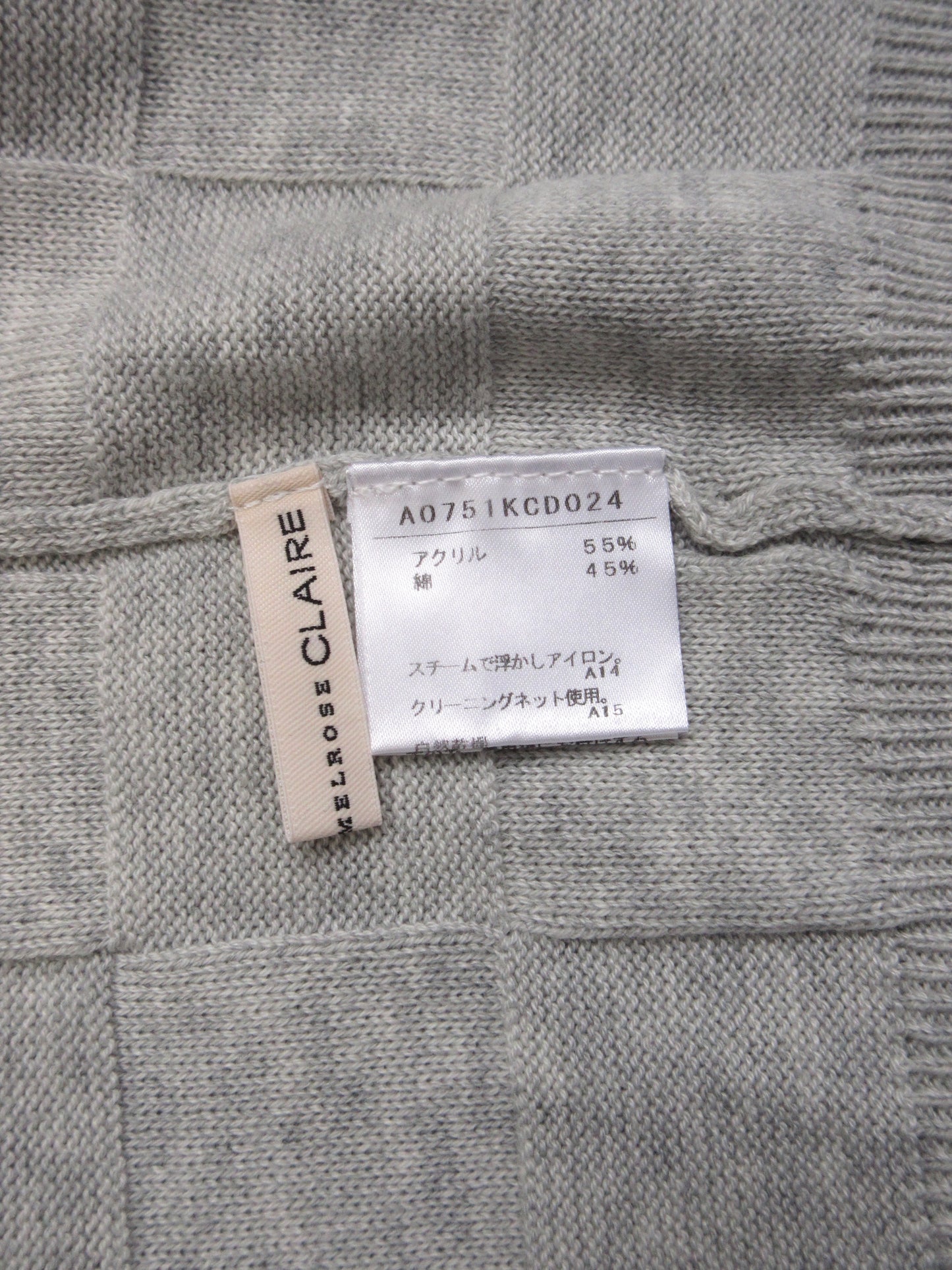 block checkered 2way knit top