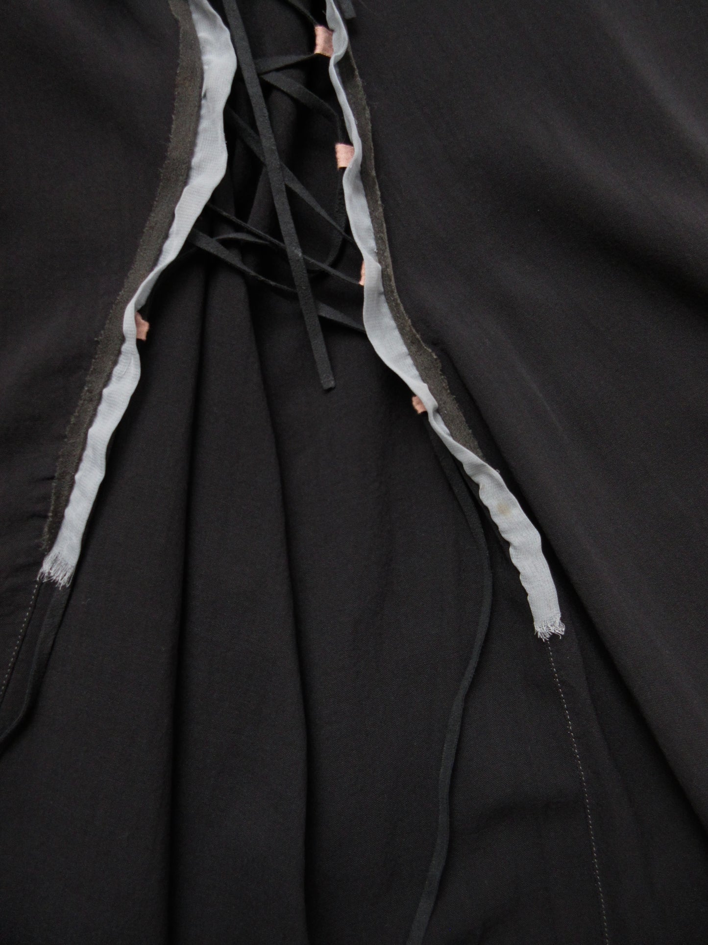 gomme asymmetry lace up dress