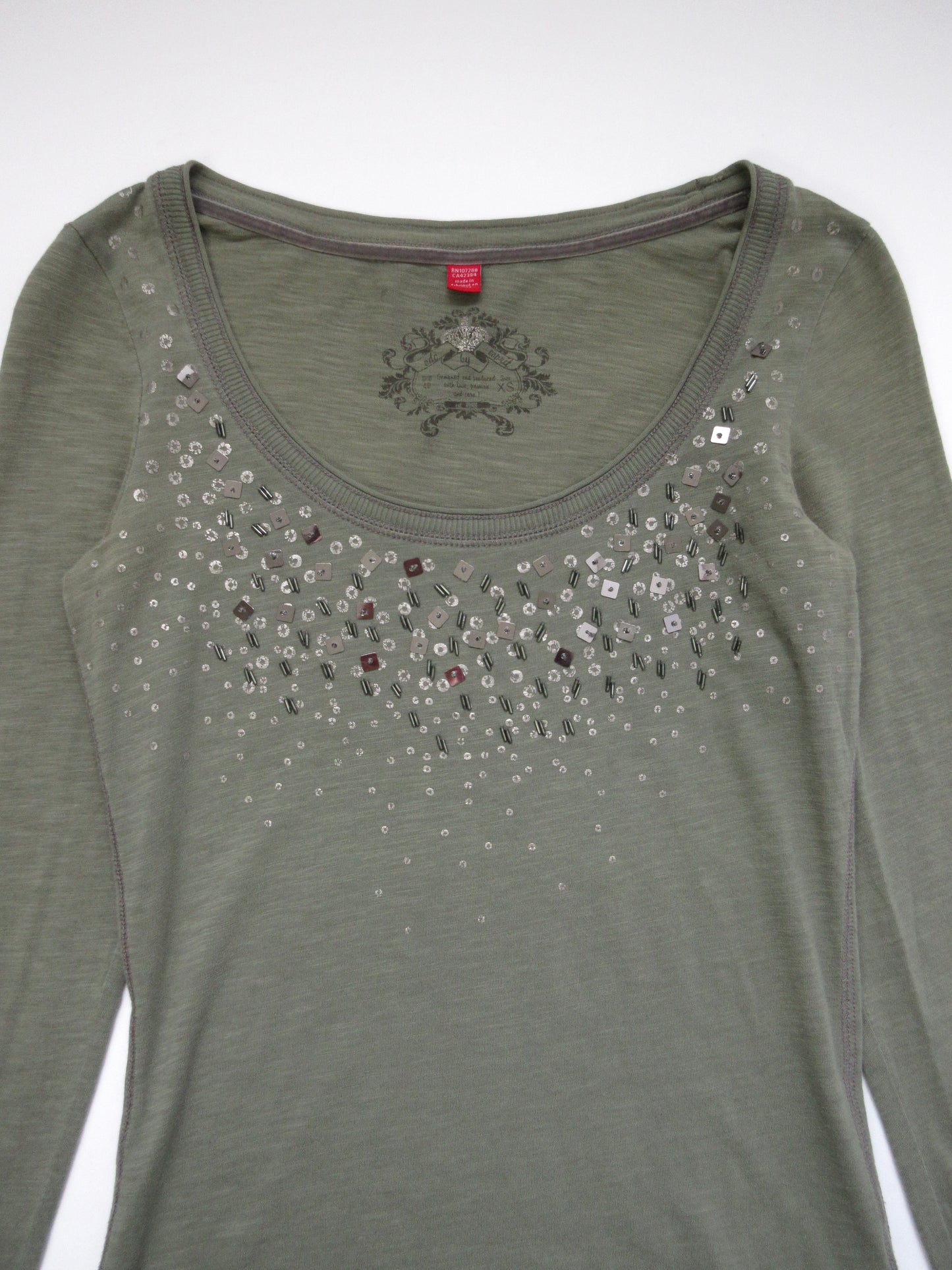 spangle khaki long sleeve