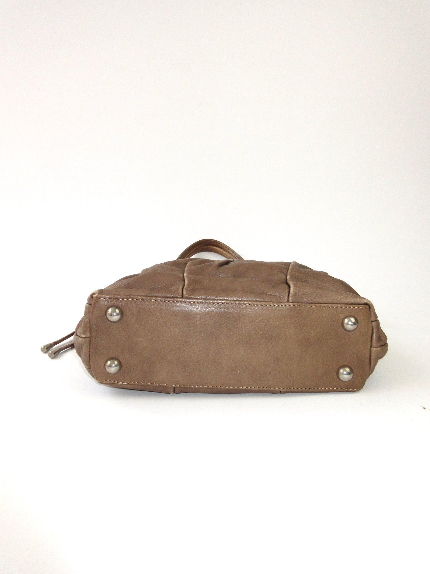 tucked leather shoulder bag