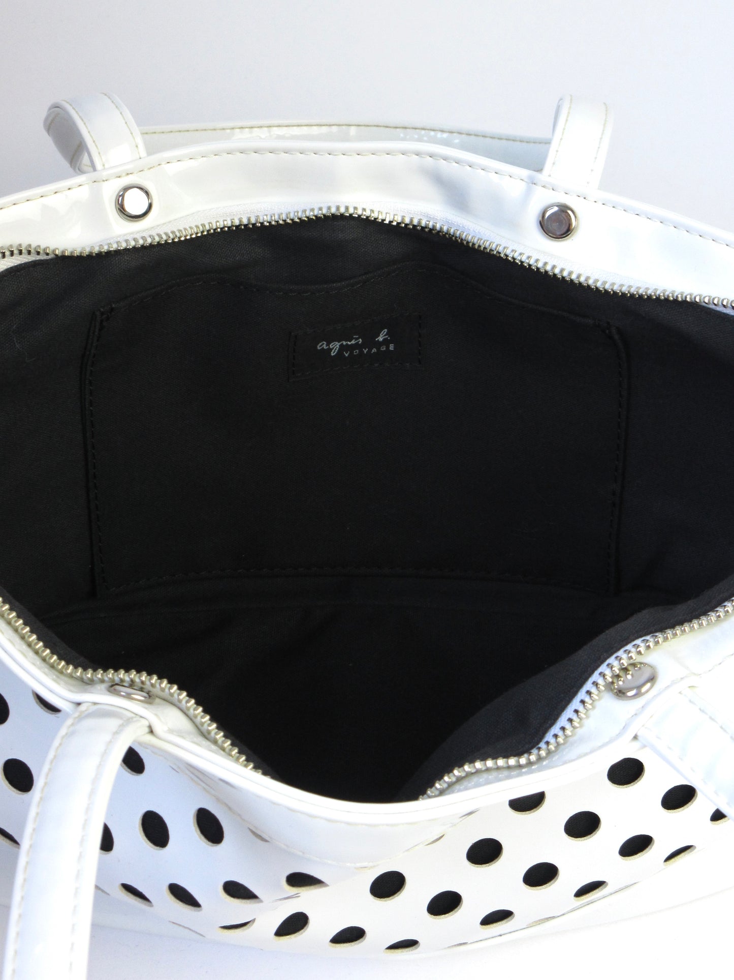 agnes b. polka dots monotone bag