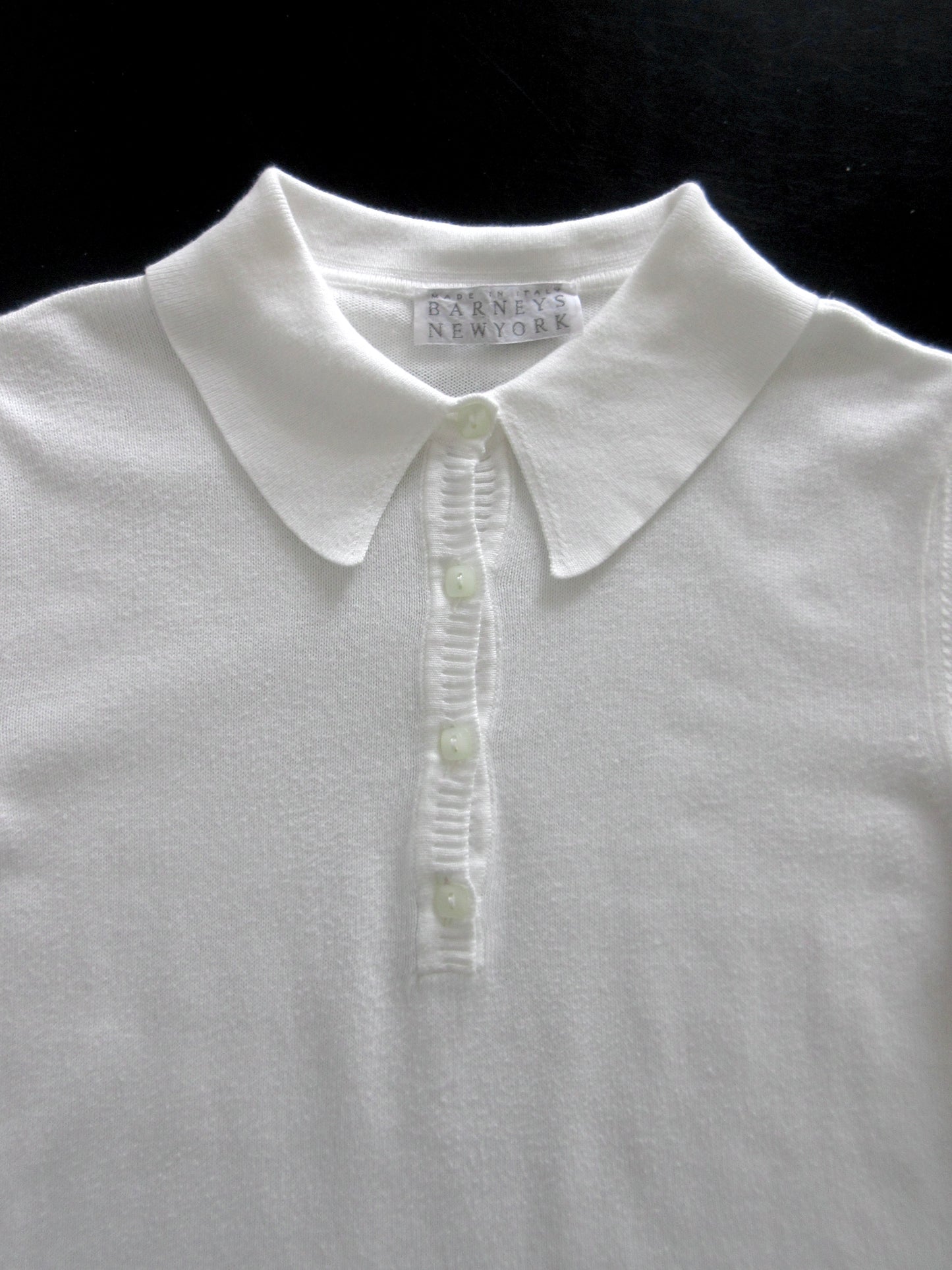 white cotton polo shirt
