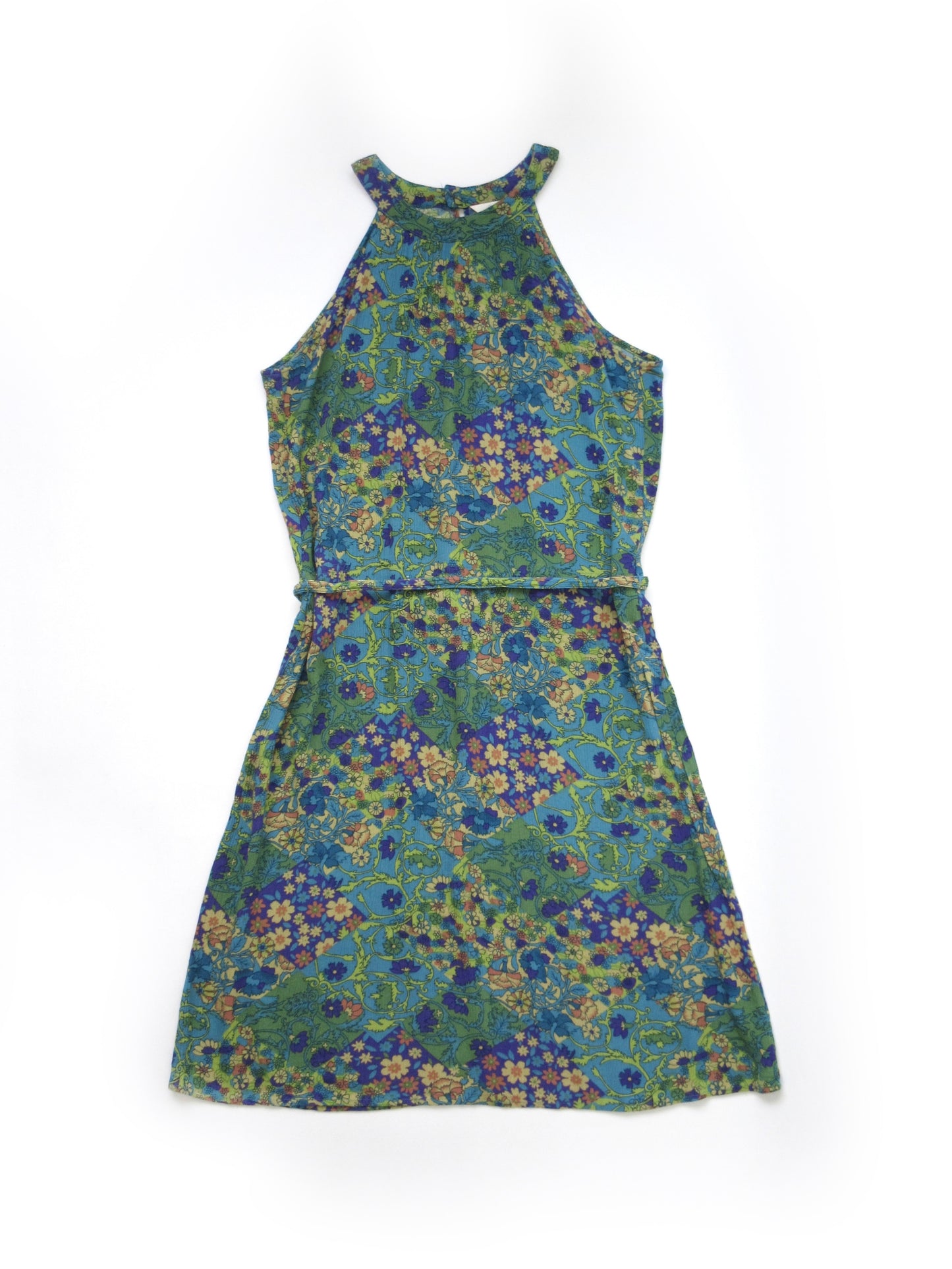 【used】botanical flower american sleeve dress