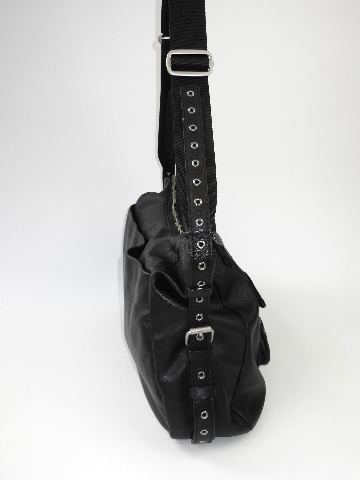 agnes b. eyelet design shoulder bag