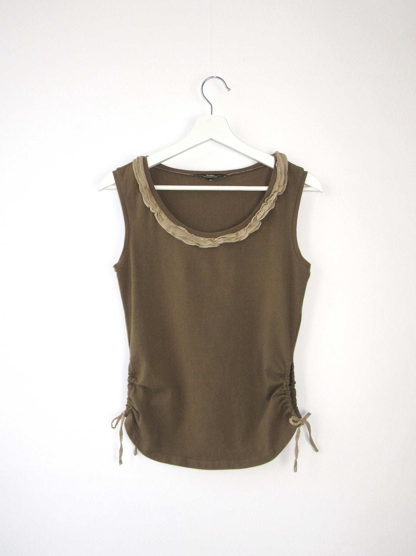 MaxMara frill side ribbon sleeveless top