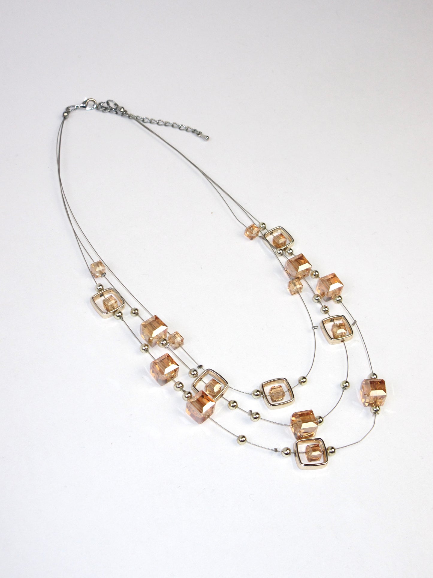 summer orange three-strand necklace