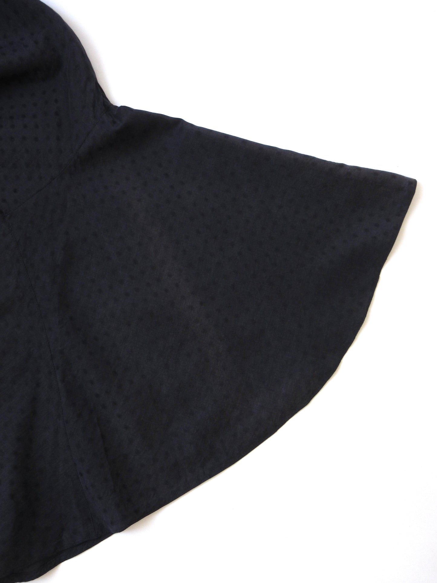 dark navy polka dots asymmetry dress