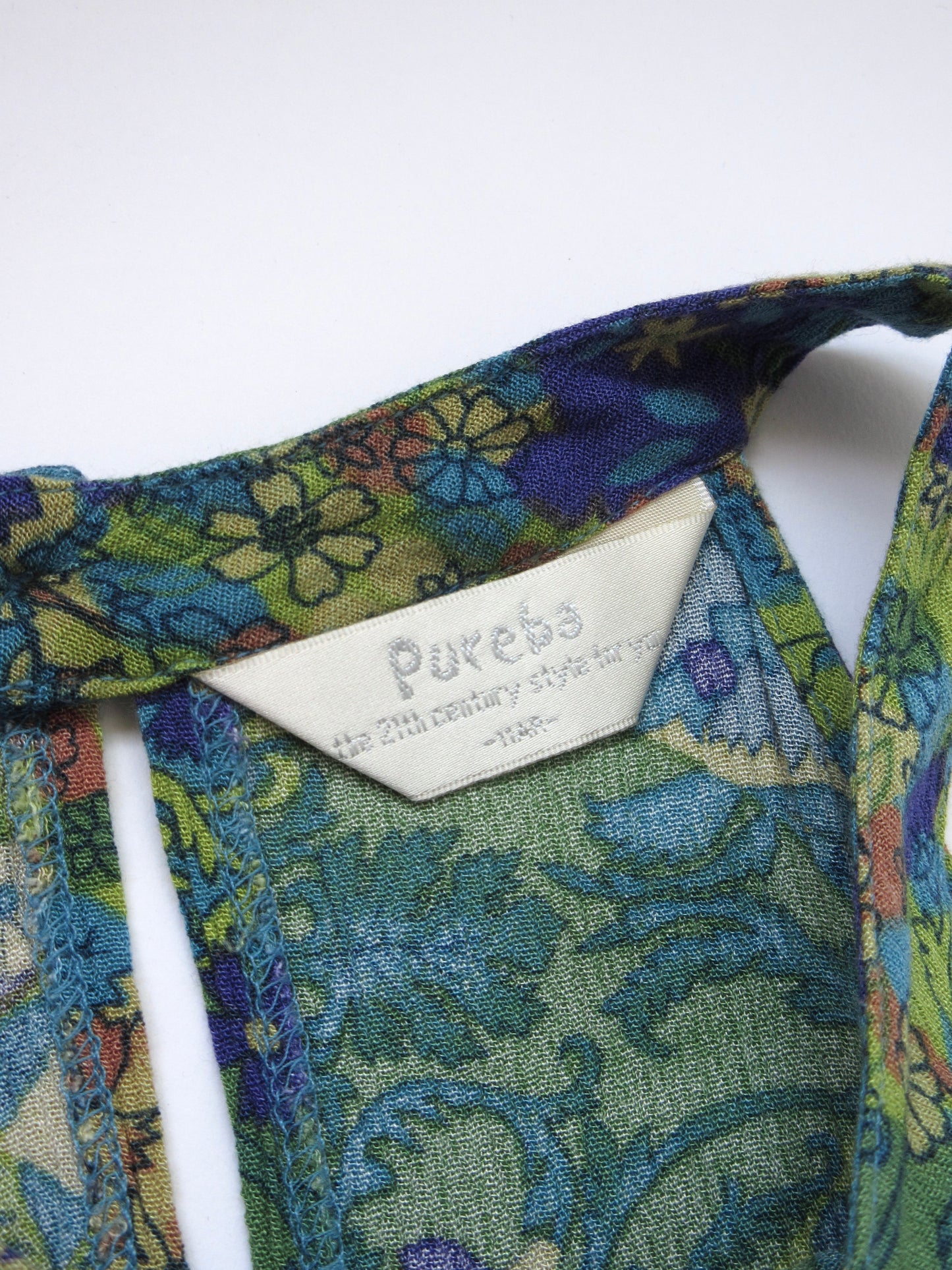 【used】botanical flower american sleeve dress