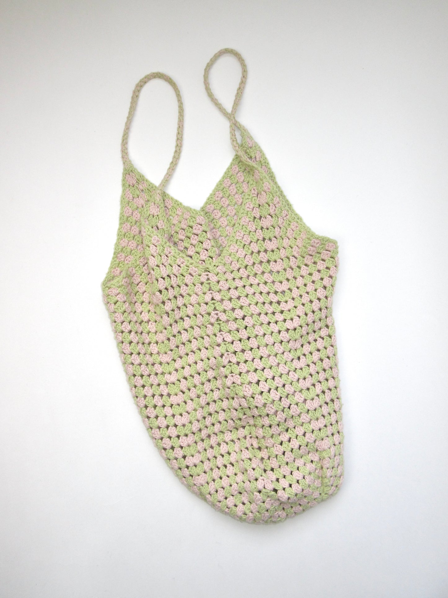 【used】spring color crochet tote bag