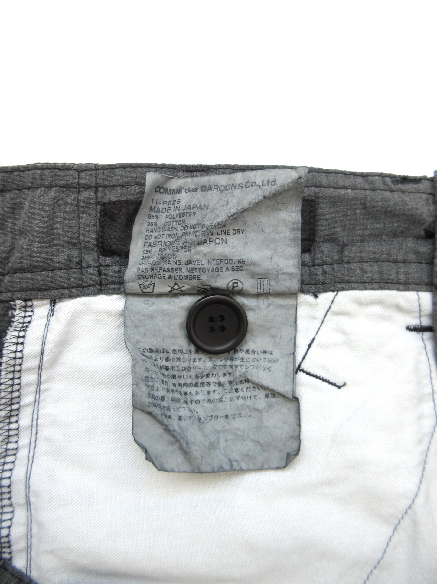 BLACK comme des garcons capri pants