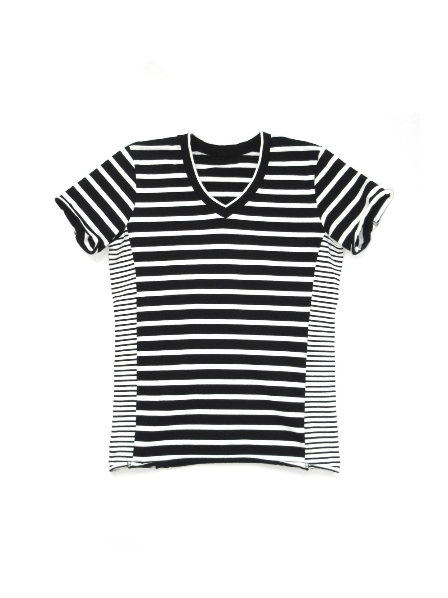panel stripe vneck t-shirt