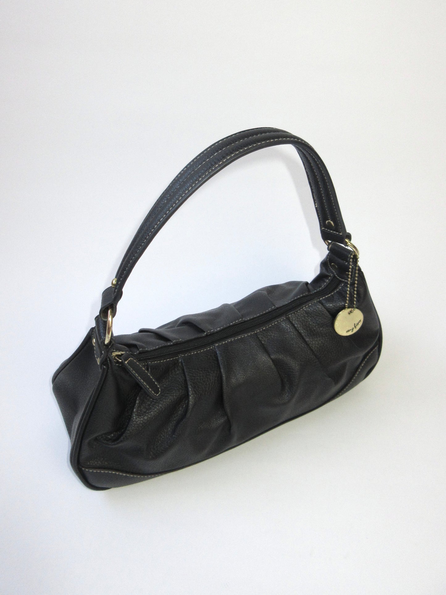 black design leather shoulder bag