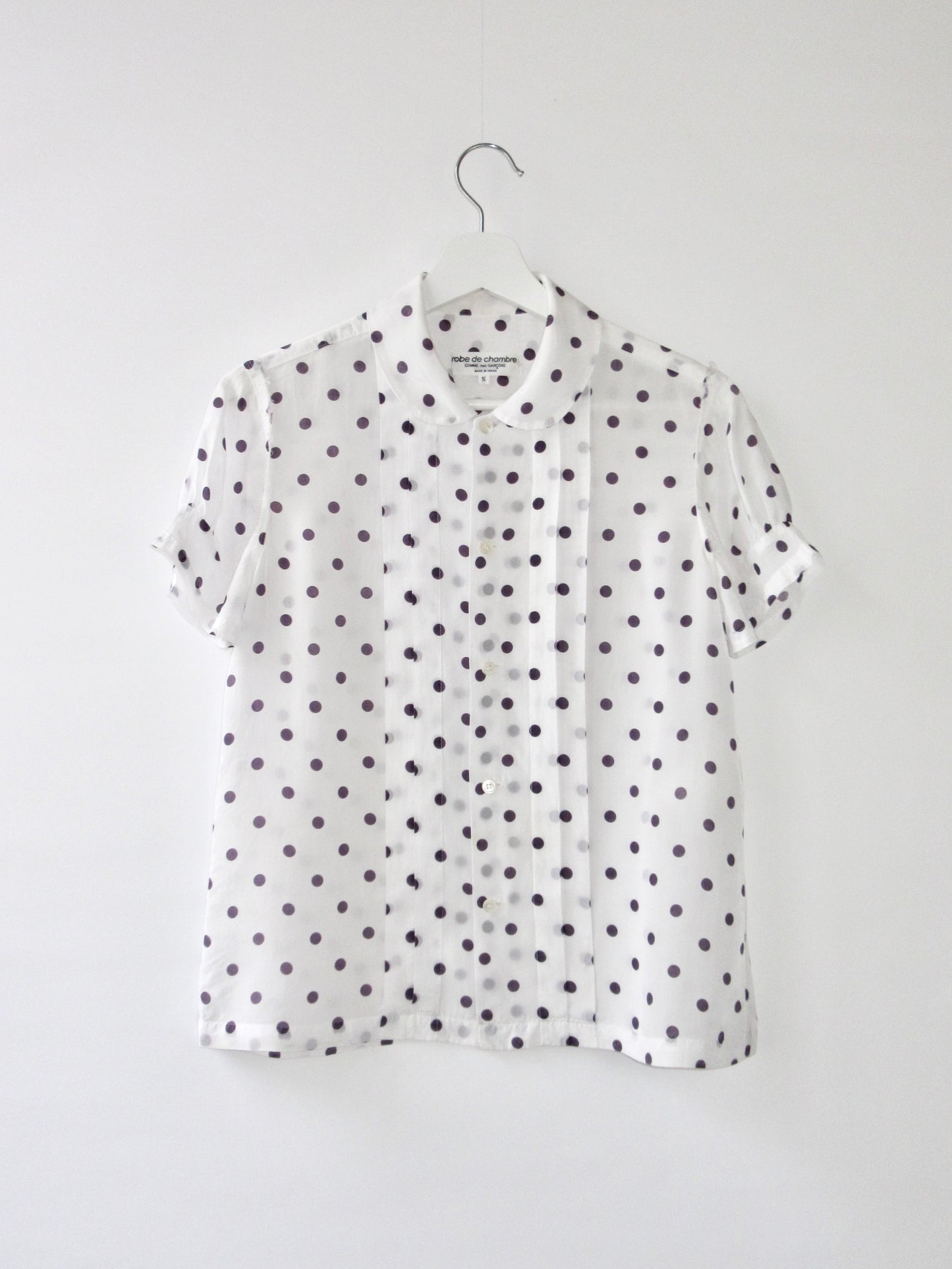 robe de chambre polka dots sheer blouse