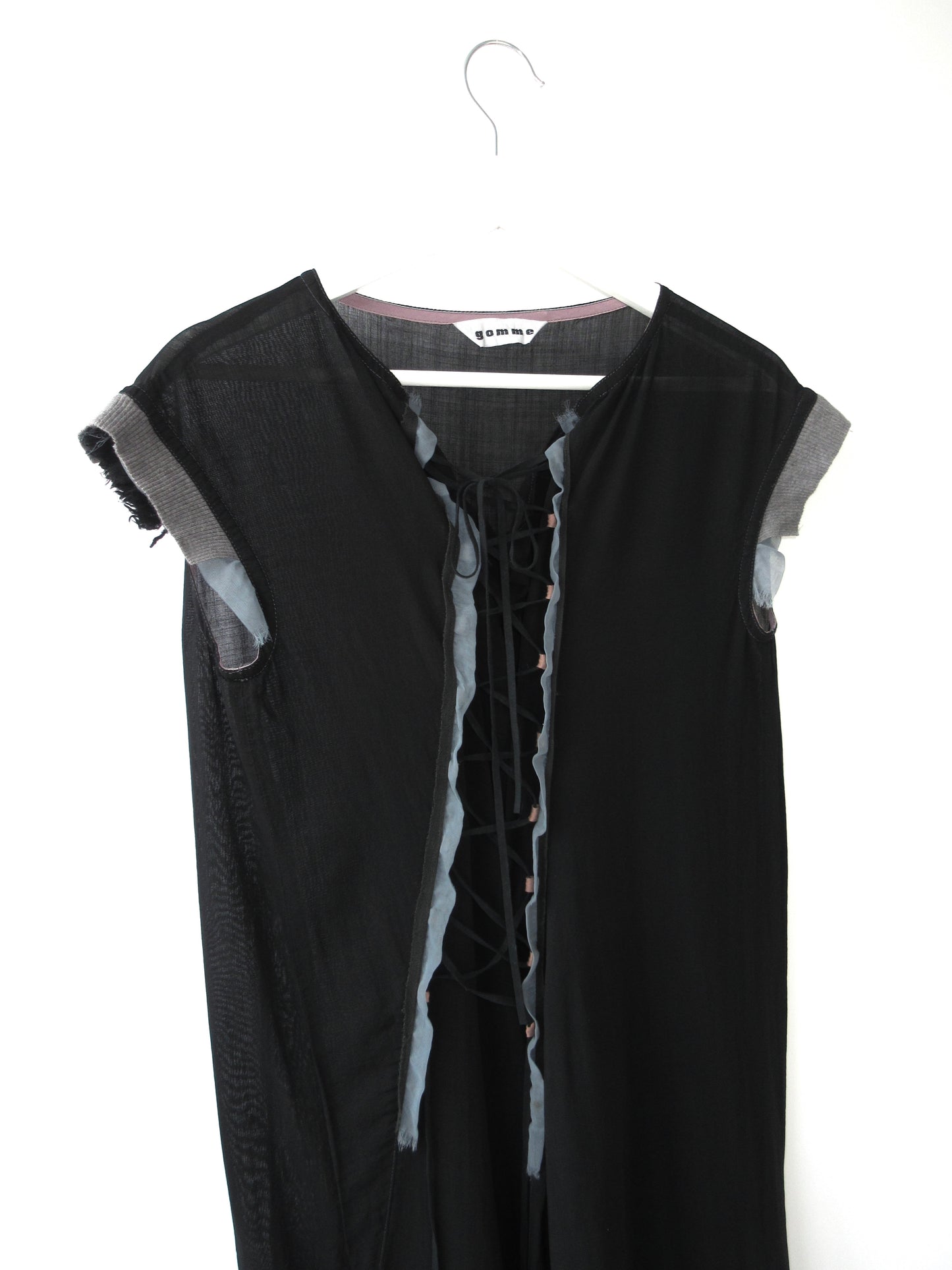 gomme asymmetry lace up dress