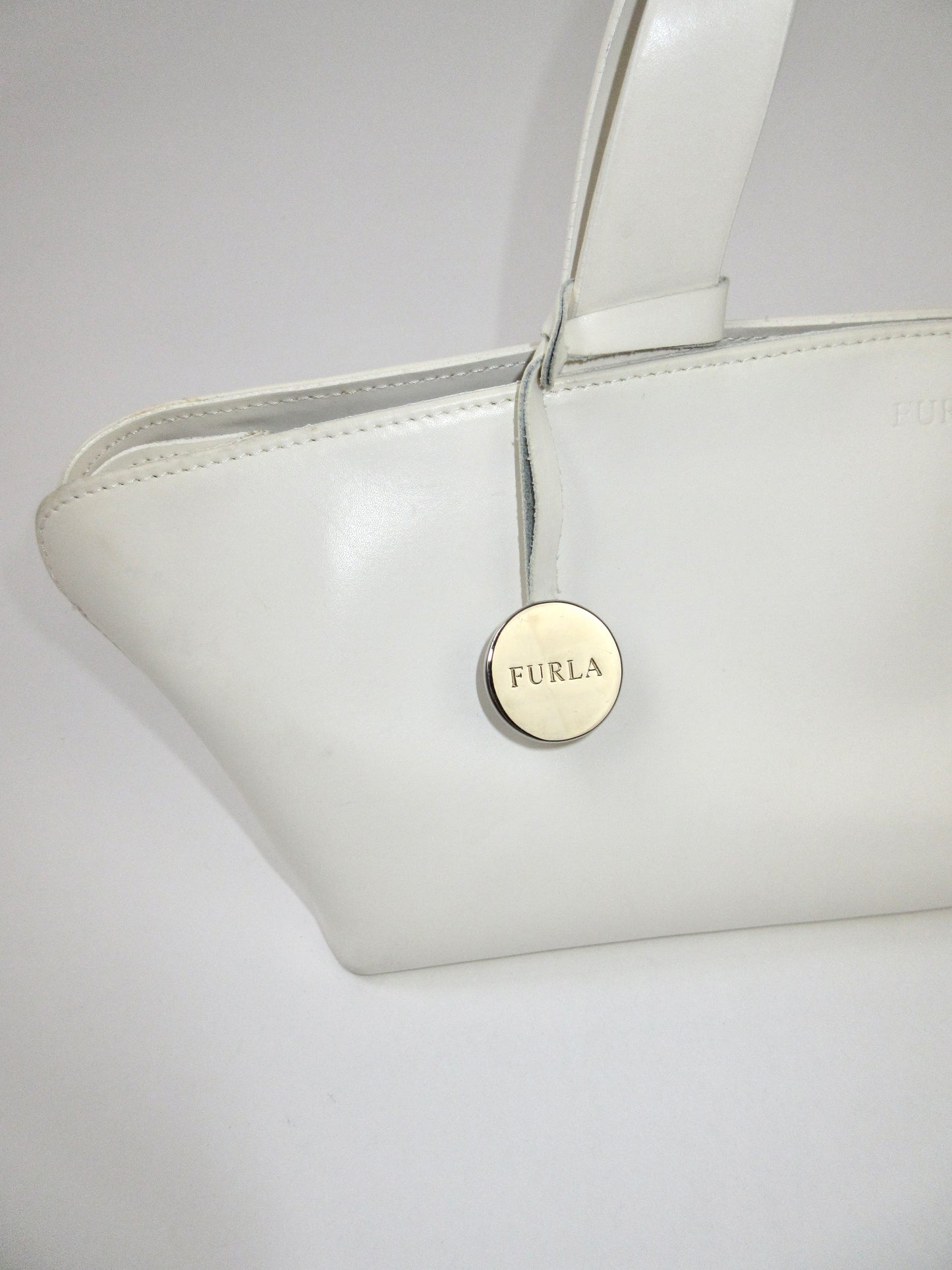 FURLA white leather handbag