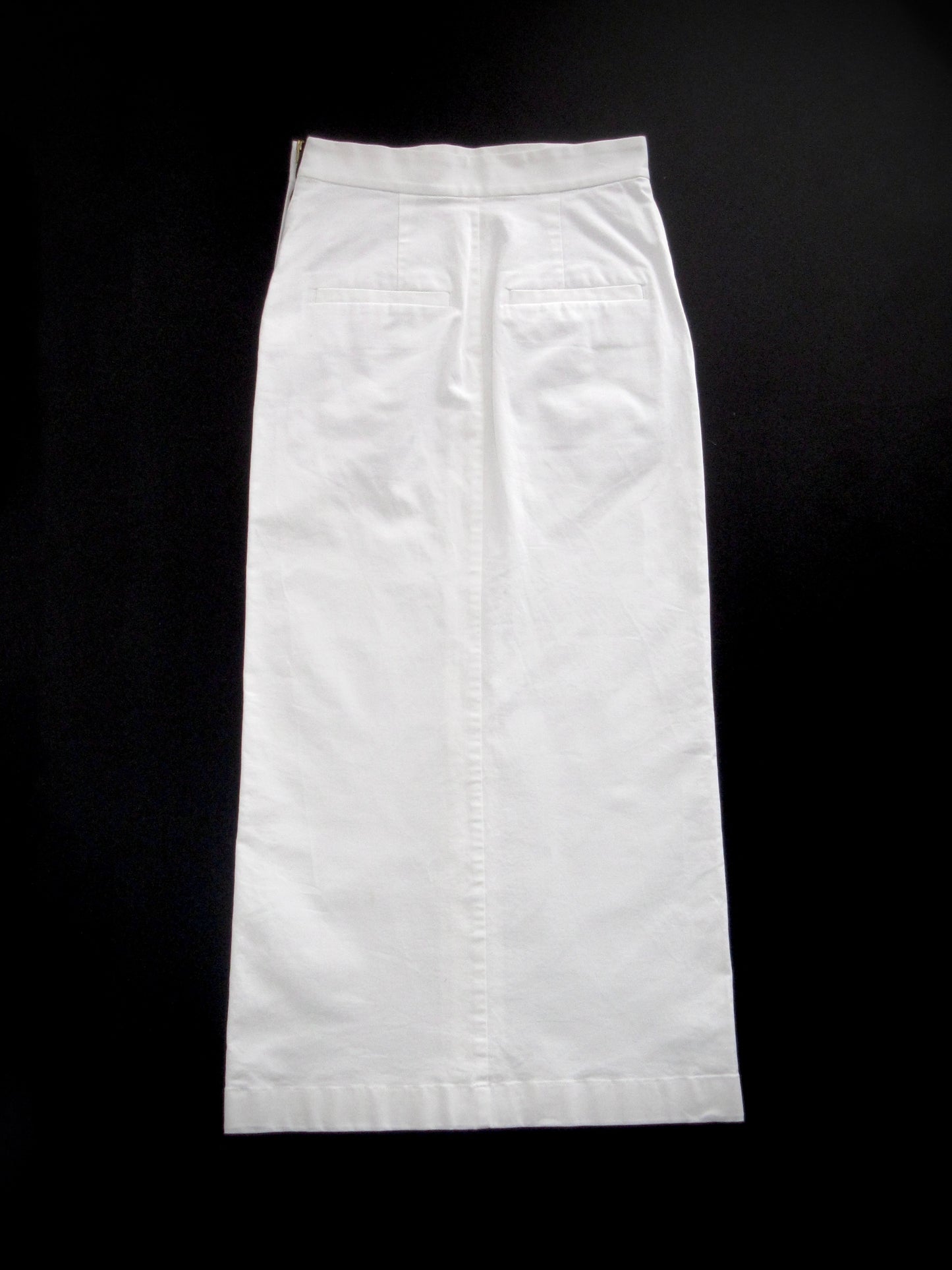 front slit white long skirt