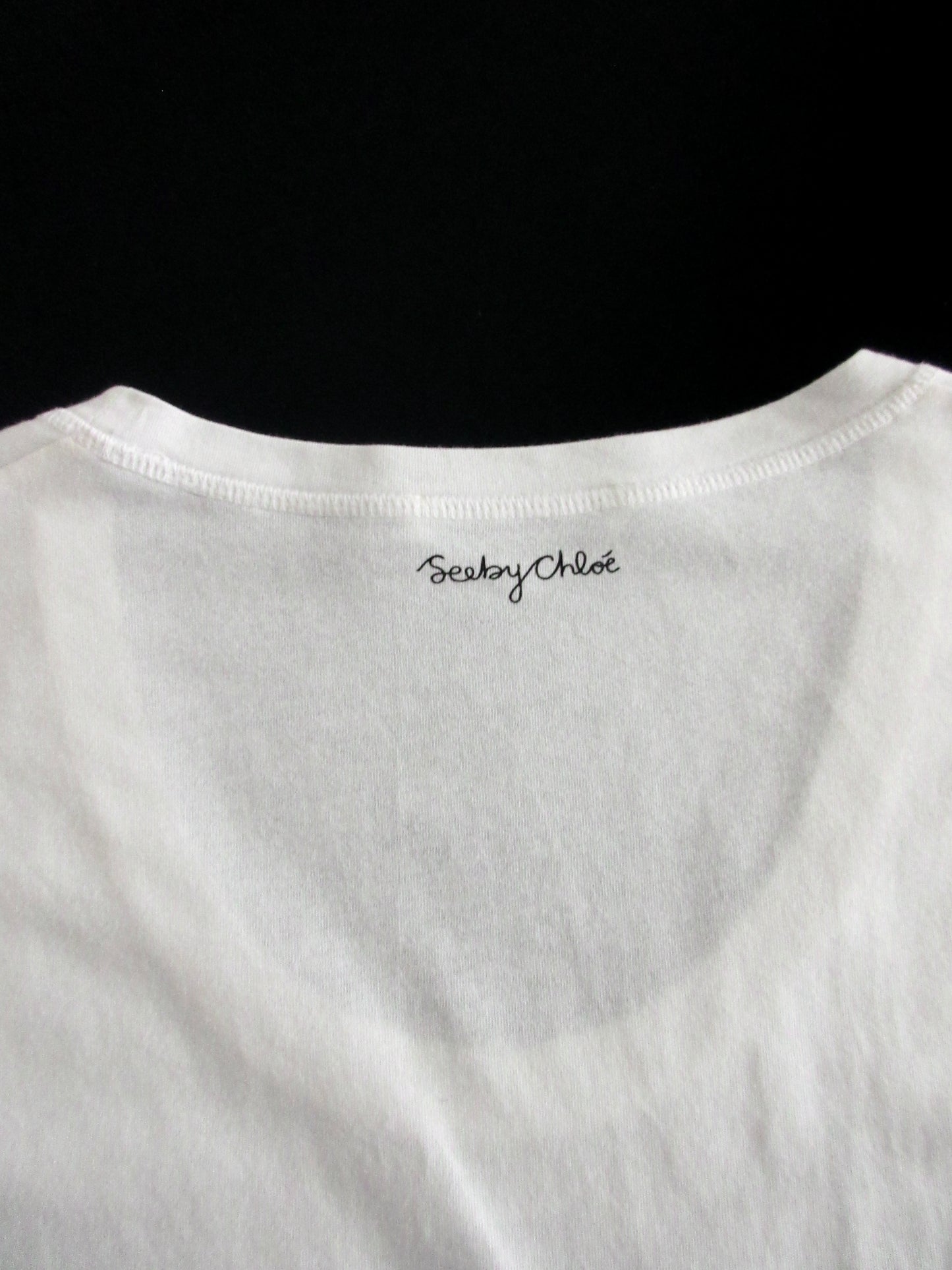 SEE BY CHLOÉ ribbon print tee