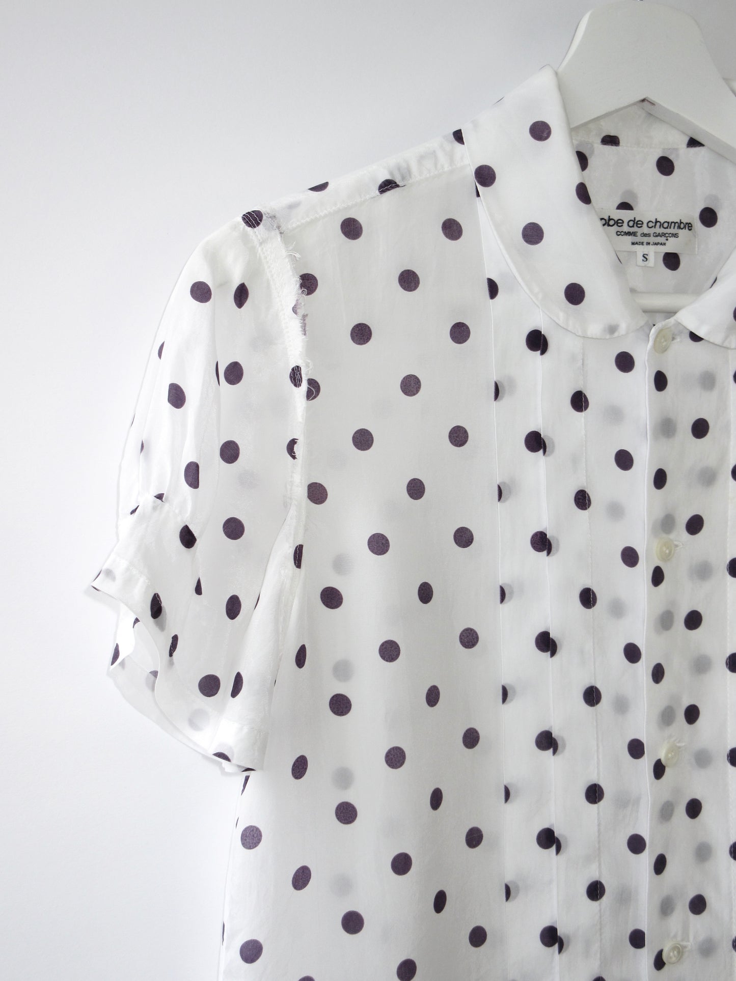 robe de chambre polka dots sheer blouse