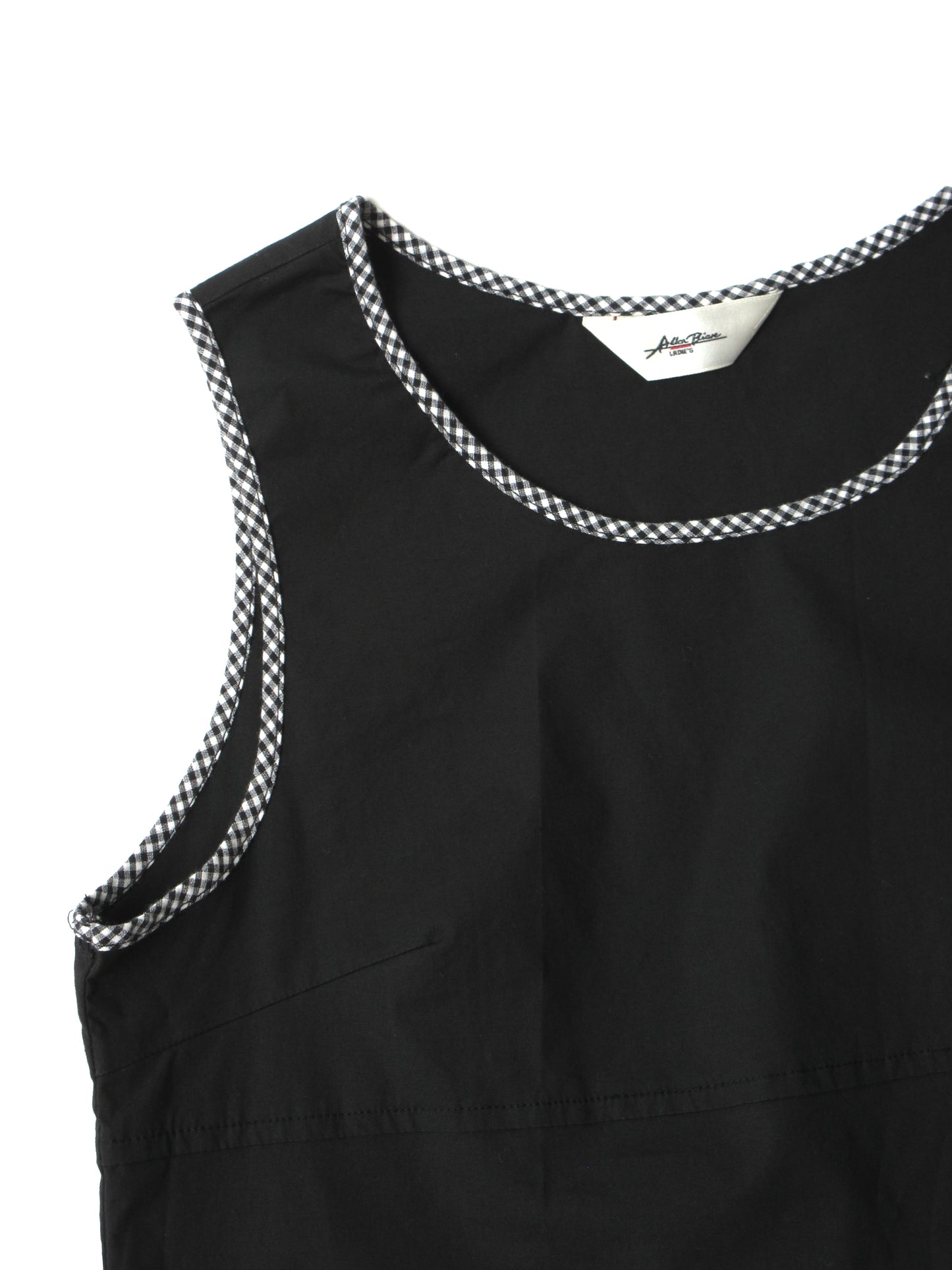 plaid piping sleeveless top