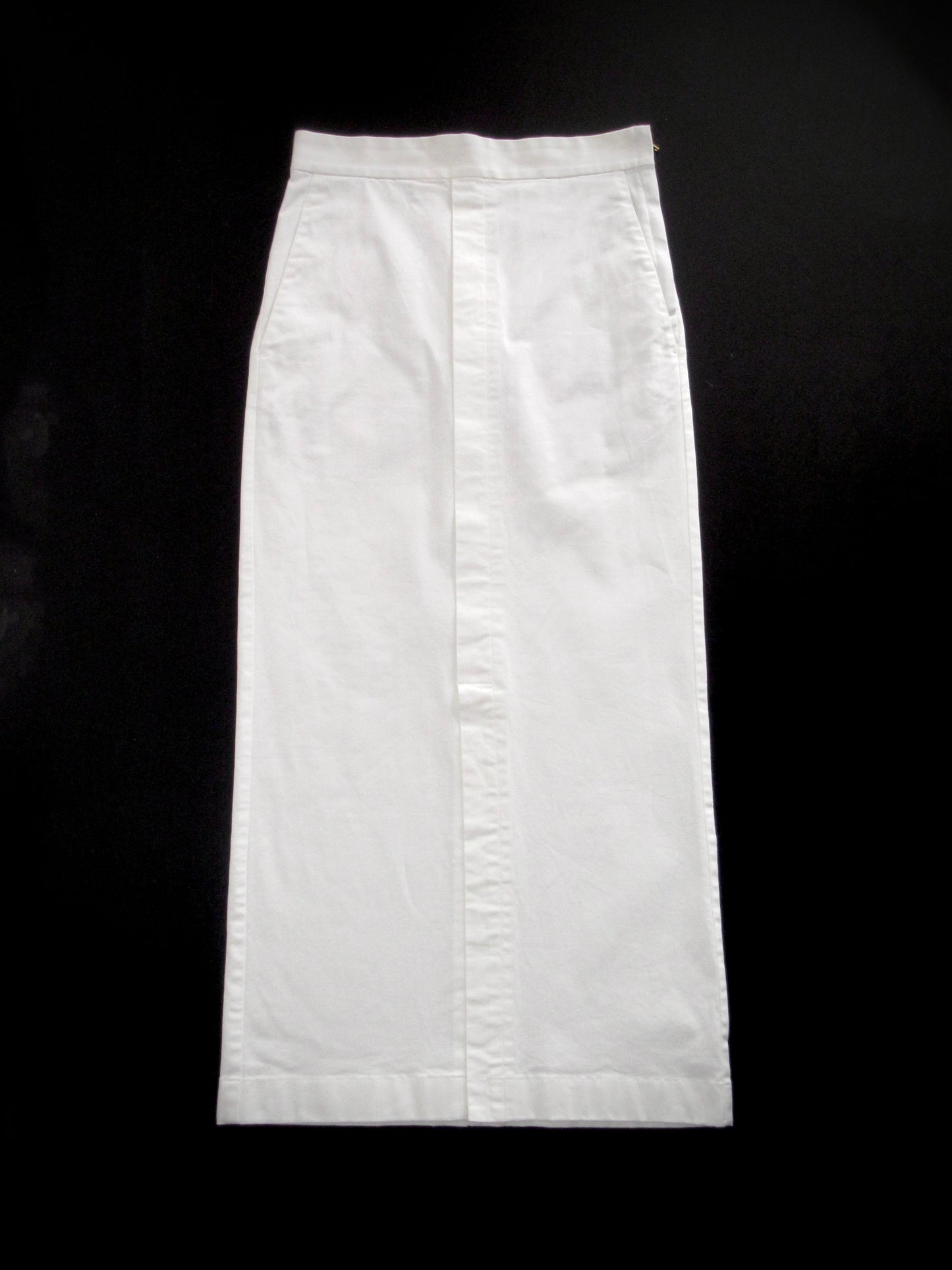 front slit white long skirt