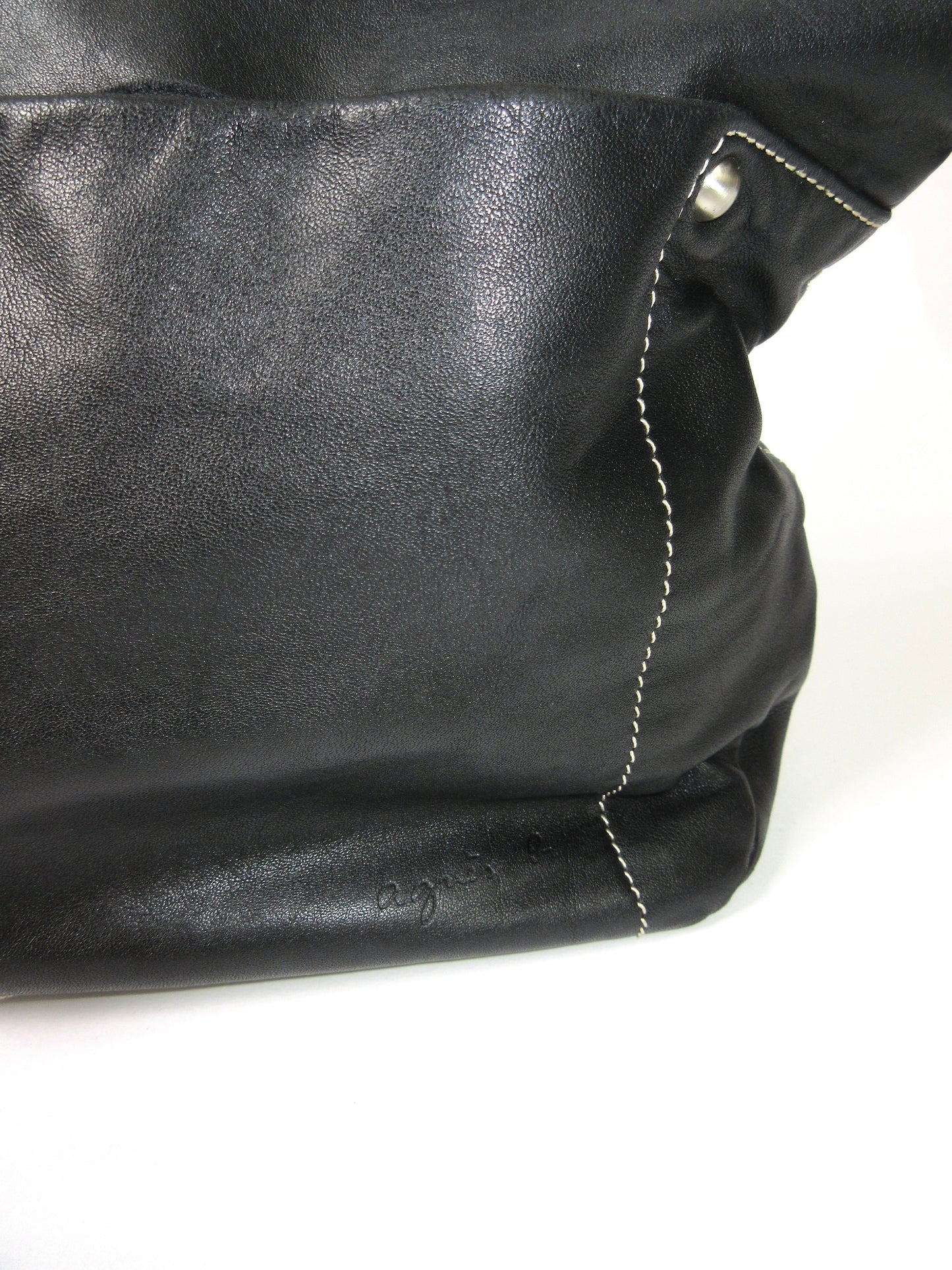 agnes b. leather tote bag