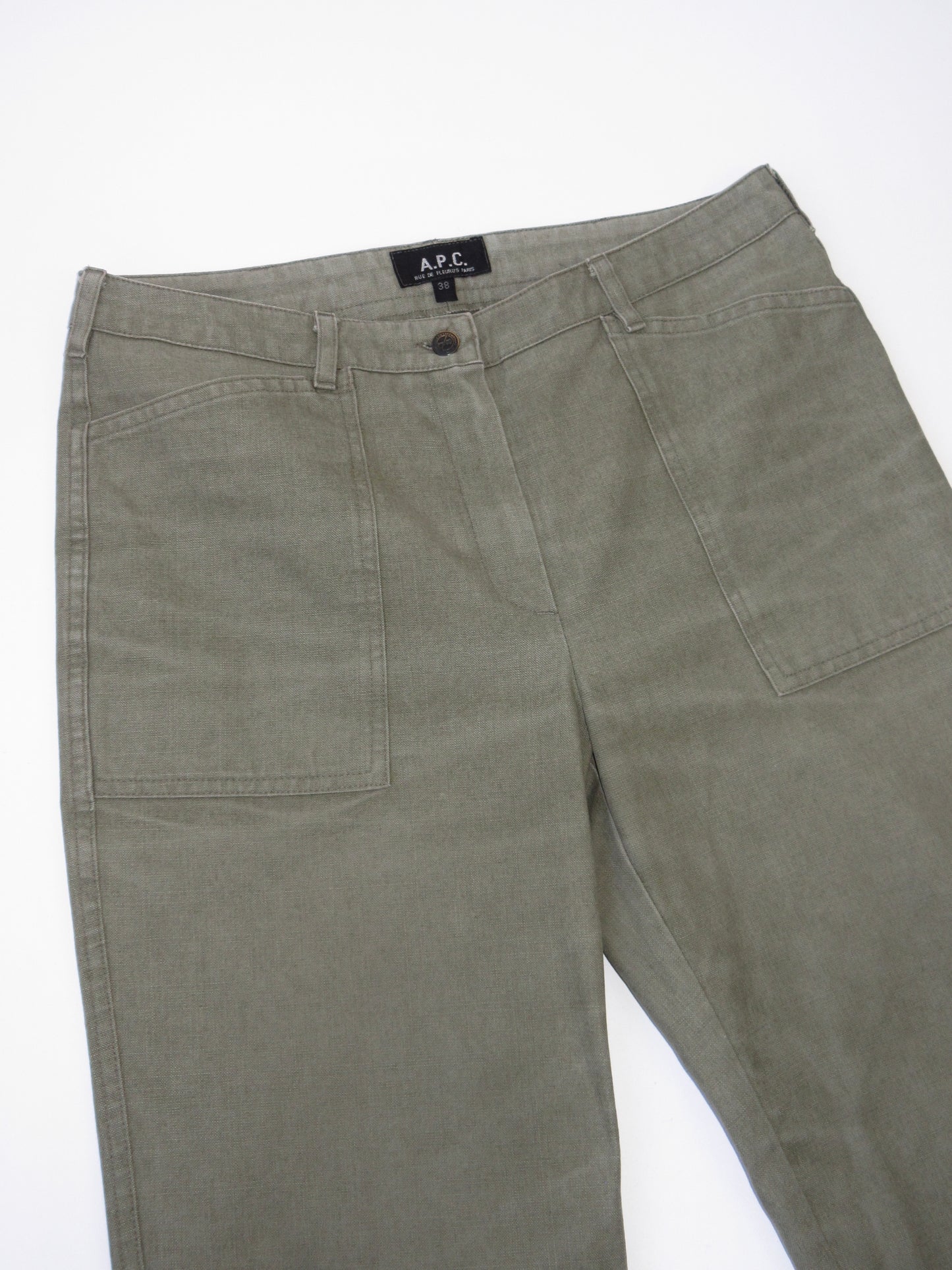 A.P.C. cotton straight khaki pants