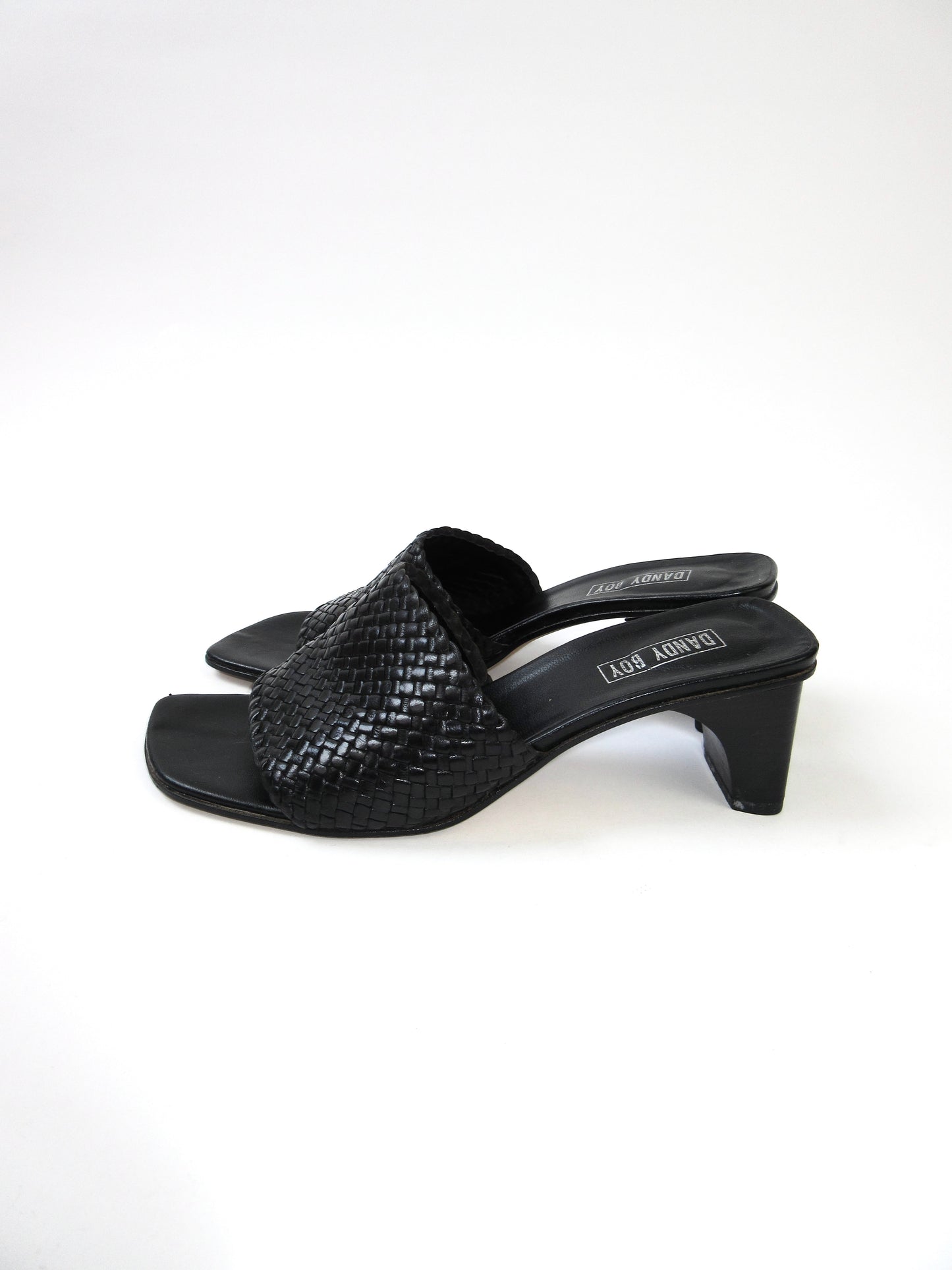 vintage woven leather mule