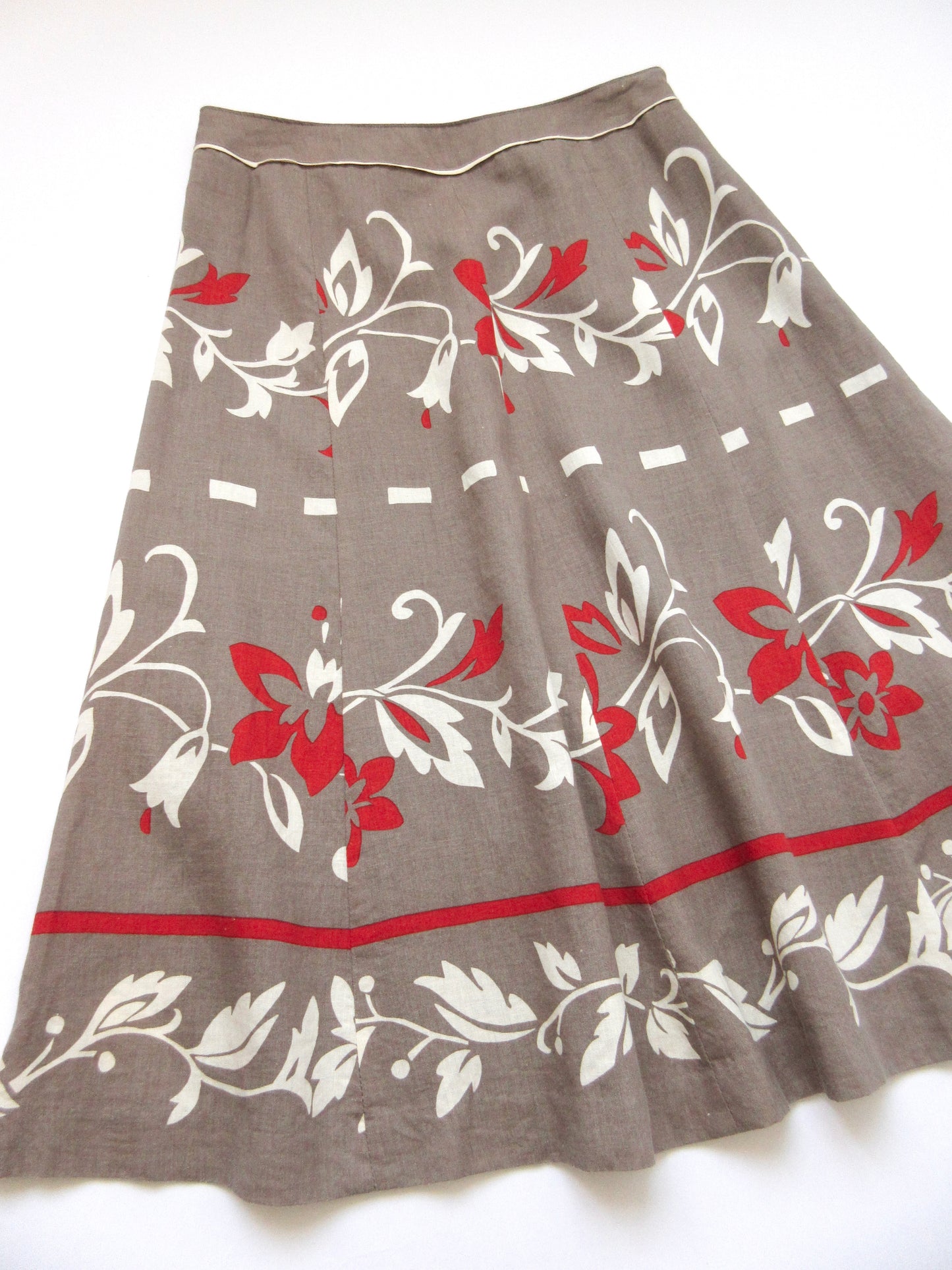flower pattern flare skirt