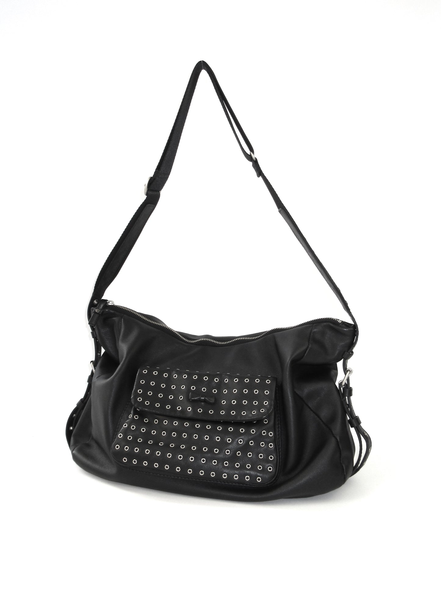 agnes b. eyelet design shoulder bag